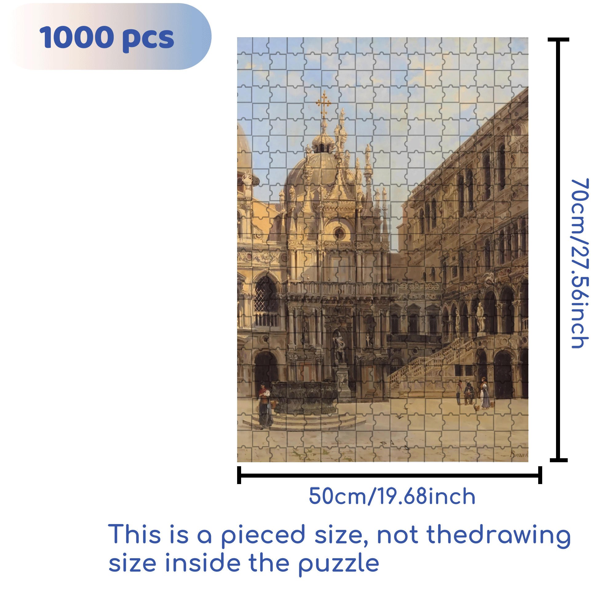 Venice Collection 2 500pcs/1000pcs Jigsaw Puzzle, Scratch-Resistant, Interactive Family Game & Brain-Boosting DIY Decor, Perfect for Halloween, Christmas & New Year Gifts, Family Puzzle Game