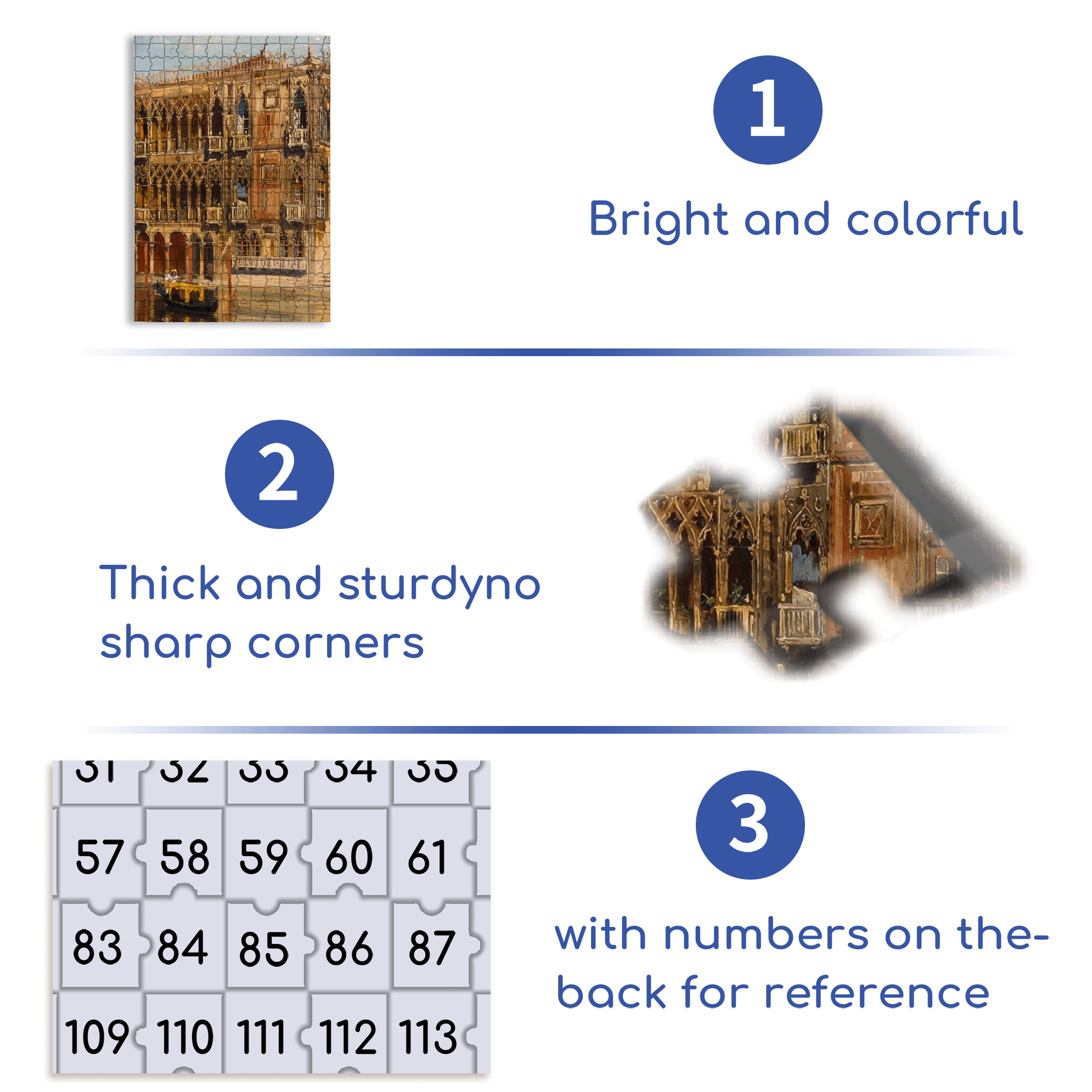 Venice Collection 3 500pcs/1000pcs Jigsaw Puzzle, Scratch-Resistant, Interactive Family Game & Brain-Boosting DIY Decor, Perfect for Halloween, Christmas & New Year Gifts, Family Puzzle Game