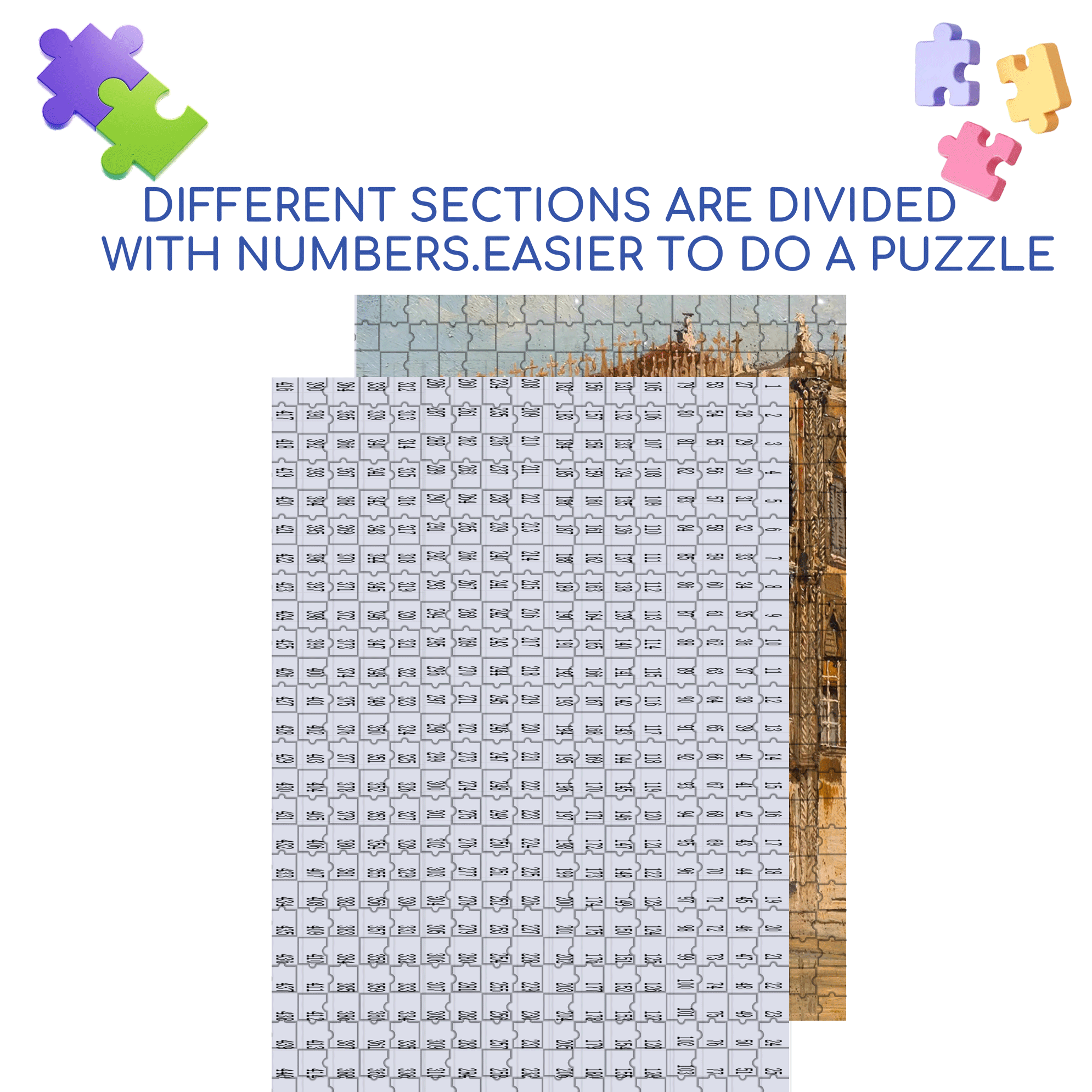 Venice Collection 3 500pcs/1000pcs Jigsaw Puzzle, Scratch-Resistant, Interactive Family Game & Brain-Boosting DIY Decor, Perfect for Halloween, Christmas & New Year Gifts, Family Puzzle Game