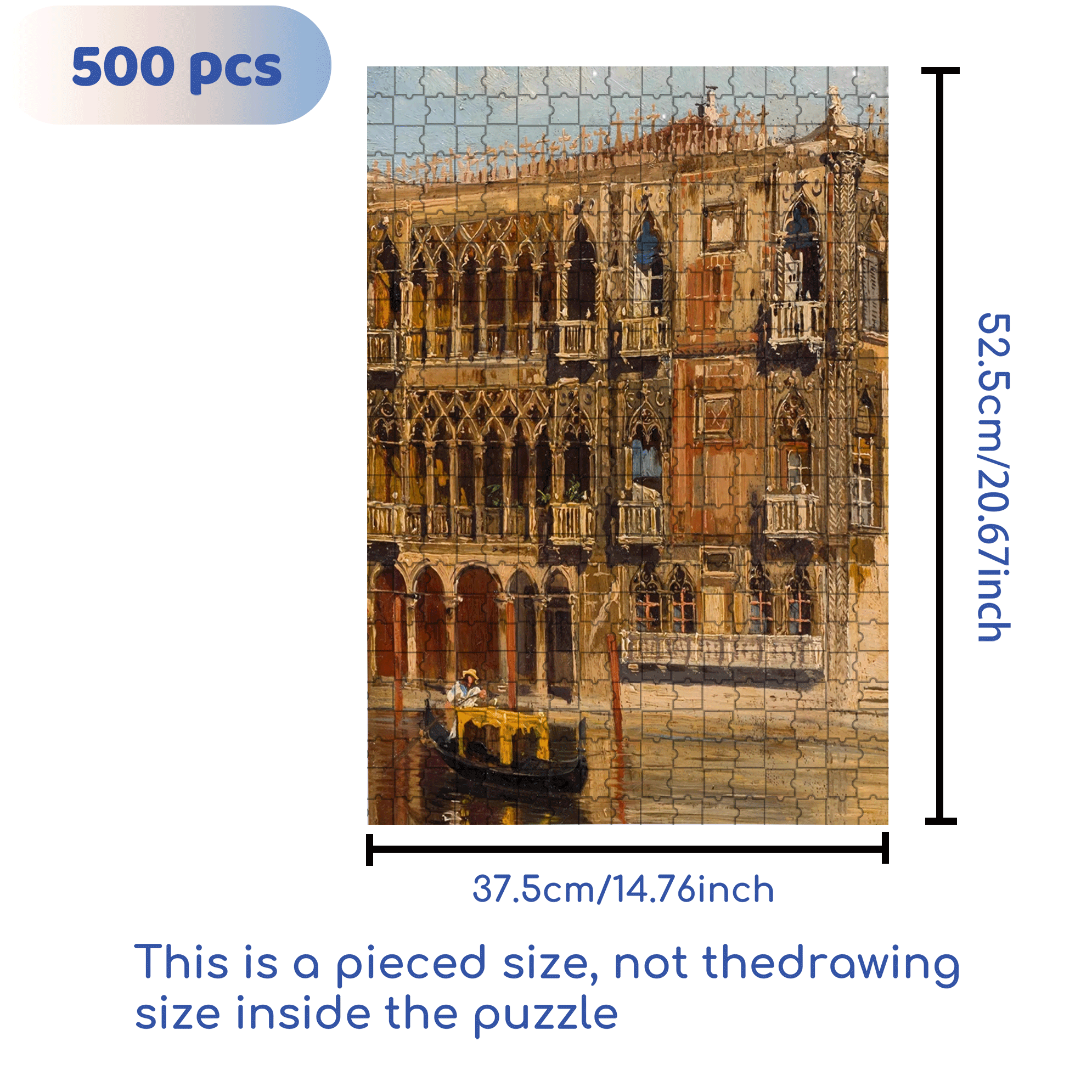 Venice Collection 3 500pcs/1000pcs Jigsaw Puzzle, Scratch-Resistant, Interactive Family Game & Brain-Boosting DIY Decor, Perfect for Halloween, Christmas & New Year Gifts, Family Puzzle Game