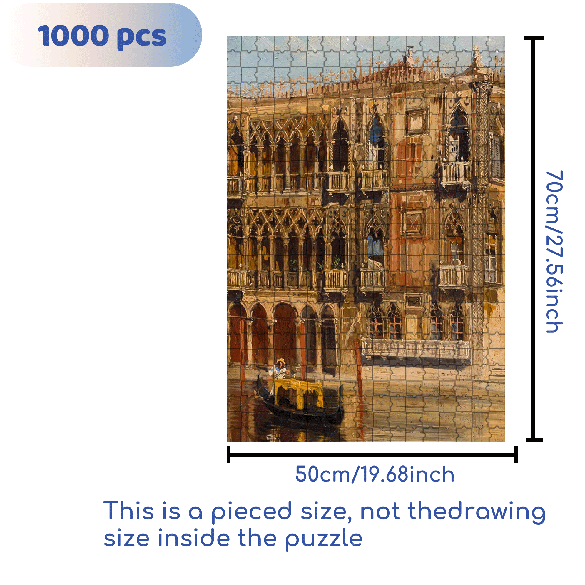 Venice Collection 3 500pcs/1000pcs Jigsaw Puzzle, Scratch-Resistant, Interactive Family Game & Brain-Boosting DIY Decor, Perfect for Halloween, Christmas & New Year Gifts, Family Puzzle Game
