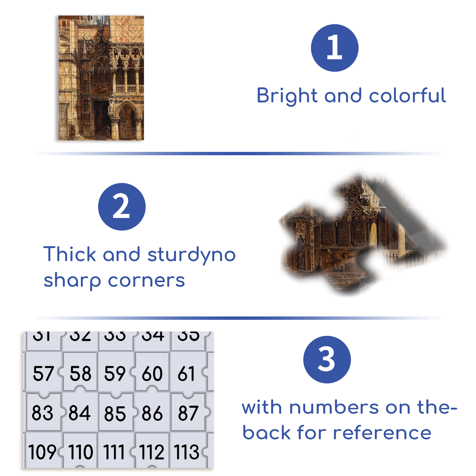 Venice Collection 4 500pcs/1000pcs Jigsaw Puzzle, Scratch-Resistant, Interactive Family Game & Brain-Boosting DIY Decor, Perfect for Halloween, Christmas & New Year Gifts, Family Puzzle Game