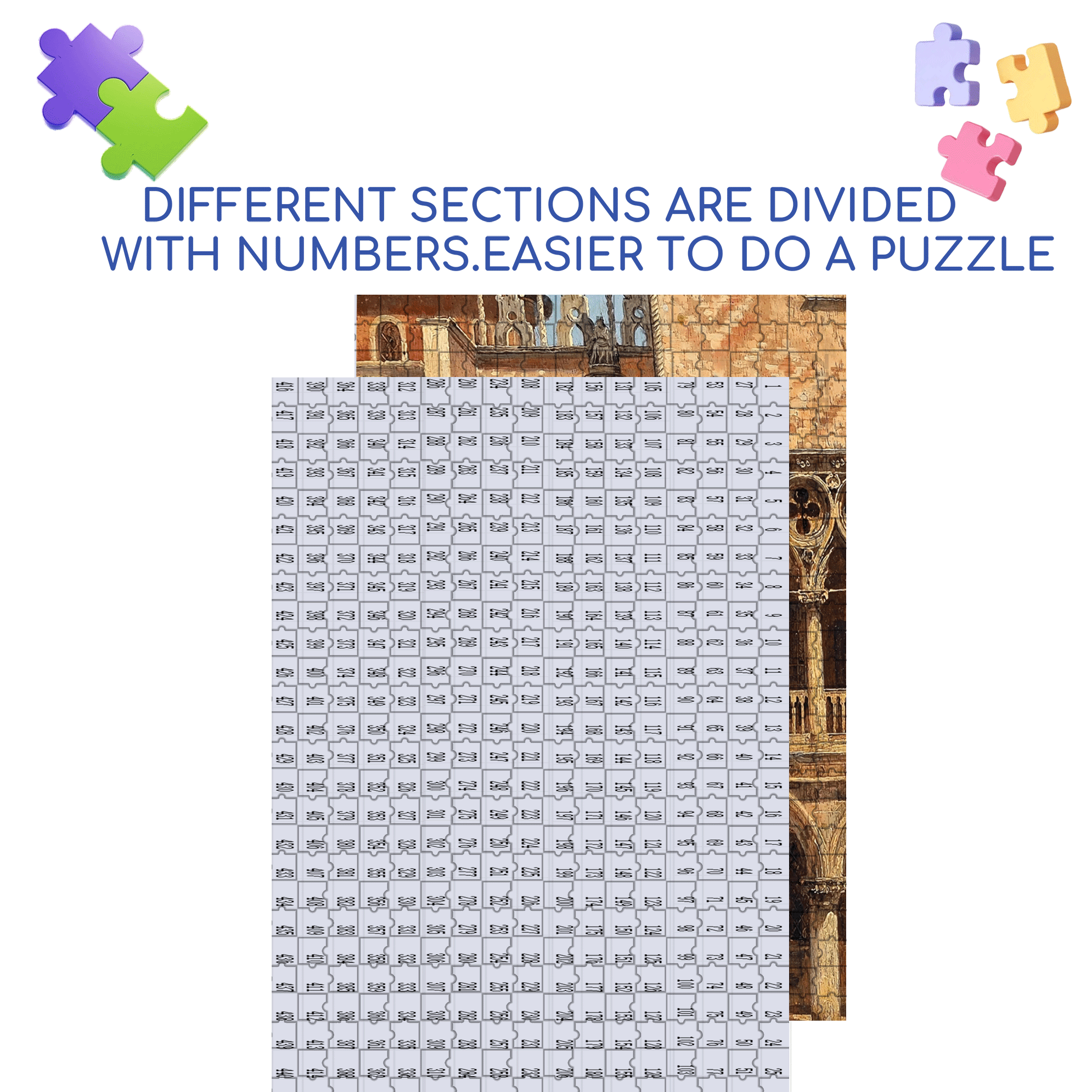 Venice Collection 4 500pcs/1000pcs Jigsaw Puzzle, Scratch-Resistant, Interactive Family Game & Brain-Boosting DIY Decor, Perfect for Halloween, Christmas & New Year Gifts, Family Puzzle Game