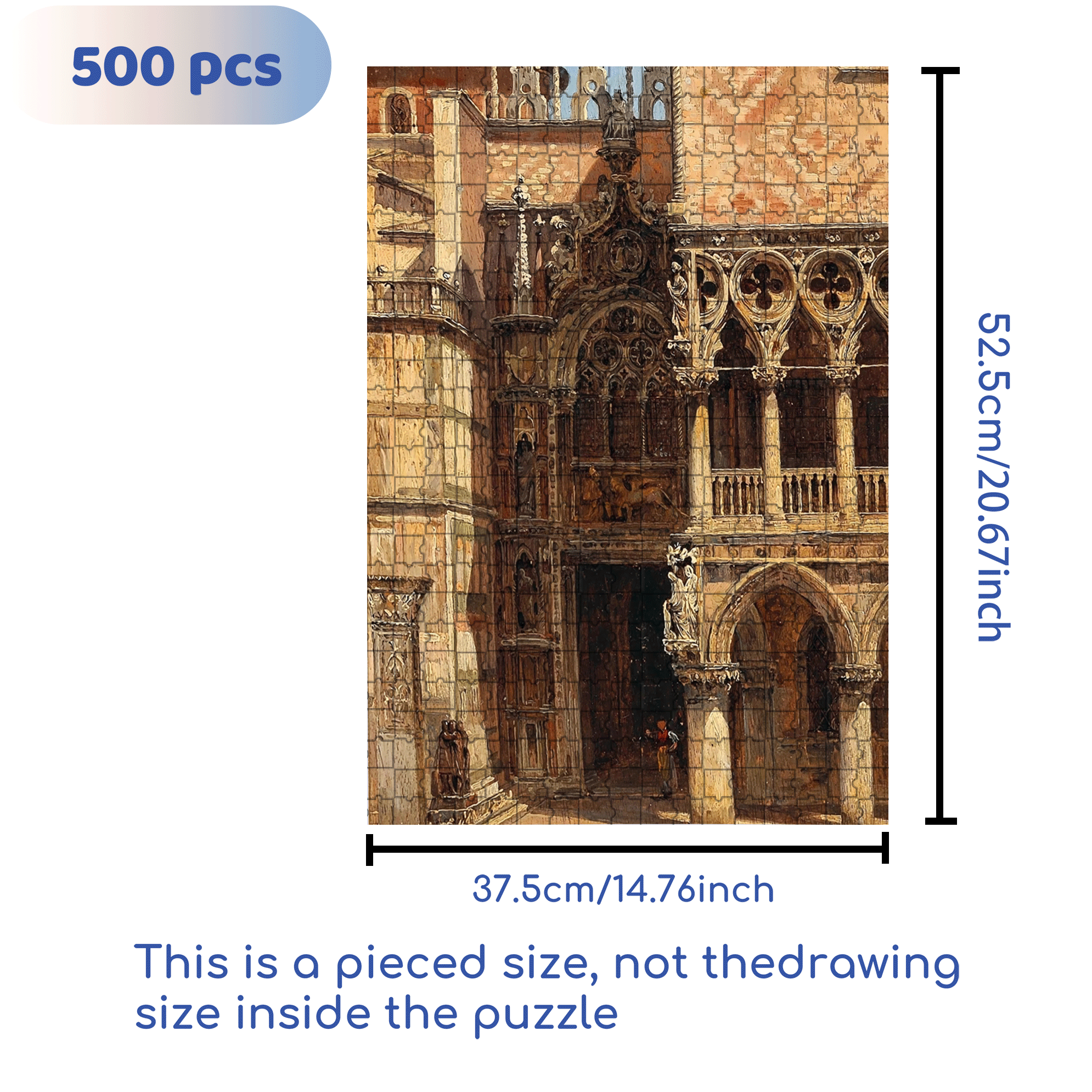Venice Collection 4 500pcs/1000pcs Jigsaw Puzzle, Scratch-Resistant, Interactive Family Game & Brain-Boosting DIY Decor, Perfect for Halloween, Christmas & New Year Gifts, Family Puzzle Game