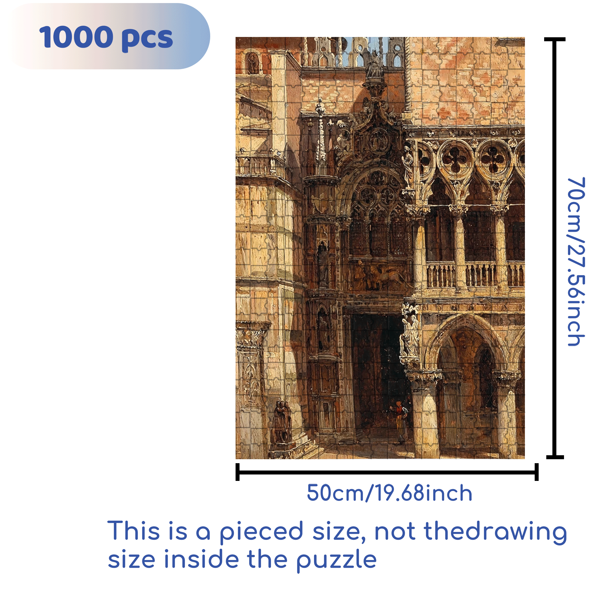 Venice Collection 4 500pcs/1000pcs Jigsaw Puzzle, Scratch-Resistant, Interactive Family Game & Brain-Boosting DIY Decor, Perfect for Halloween, Christmas & New Year Gifts, Family Puzzle Game