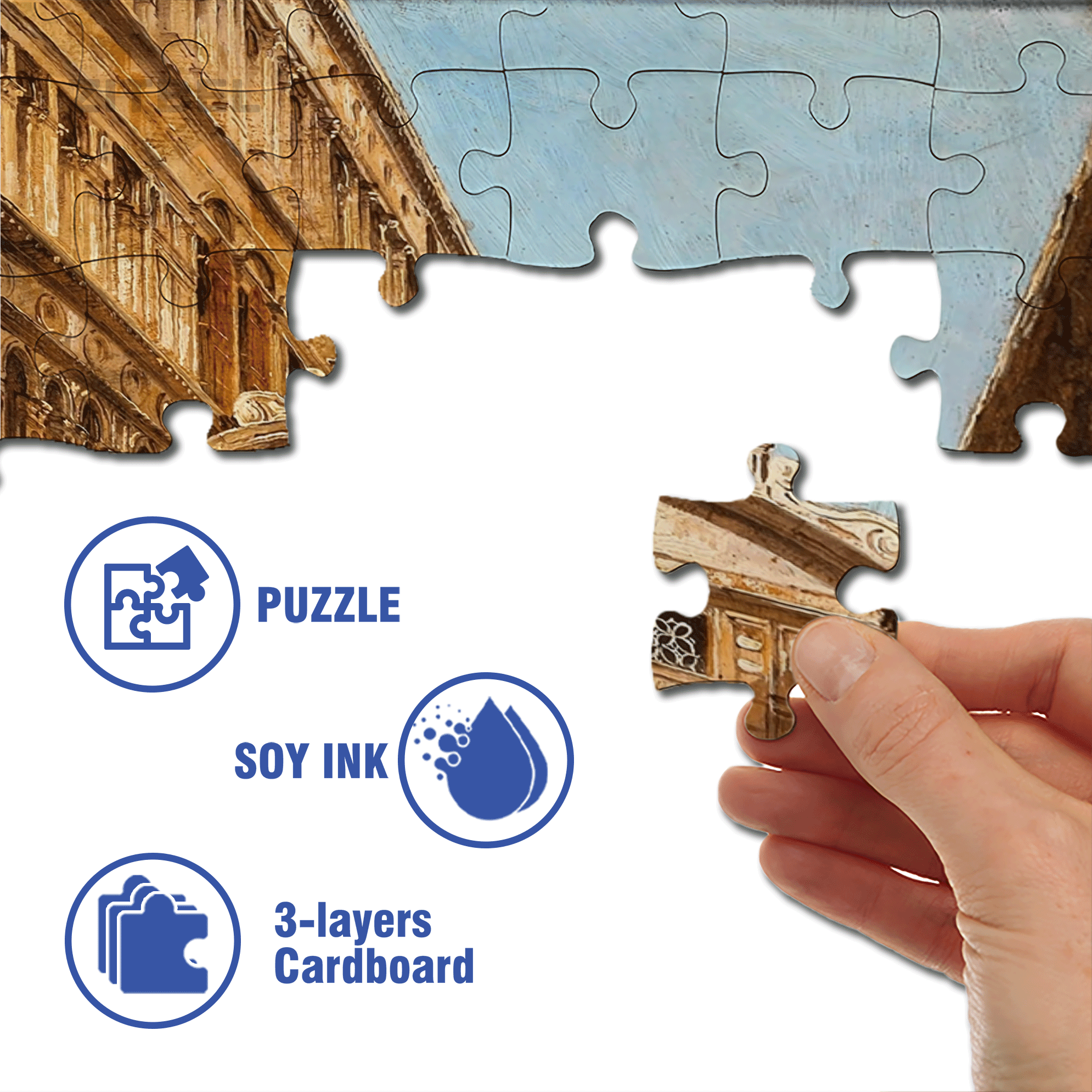 Venice Collection 500pcs/1000pcs Jigsaw Puzzle, Scratch-Resistant, Interactive Family Game & Brain-Boosting DIY Decor, Perfect for Halloween, Christmas & New Year Gifts, Family Puzzle Game