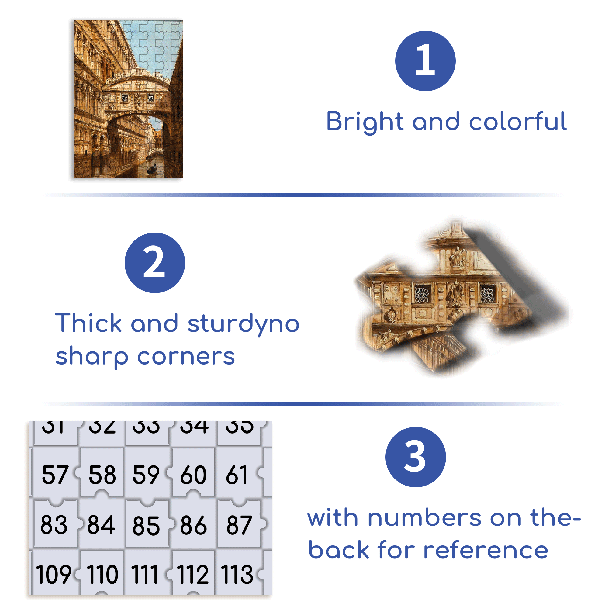 Venice Collection 500pcs/1000pcs Jigsaw Puzzle, Scratch-Resistant, Interactive Family Game & Brain-Boosting DIY Decor, Perfect for Halloween, Christmas & New Year Gifts, Family Puzzle Game