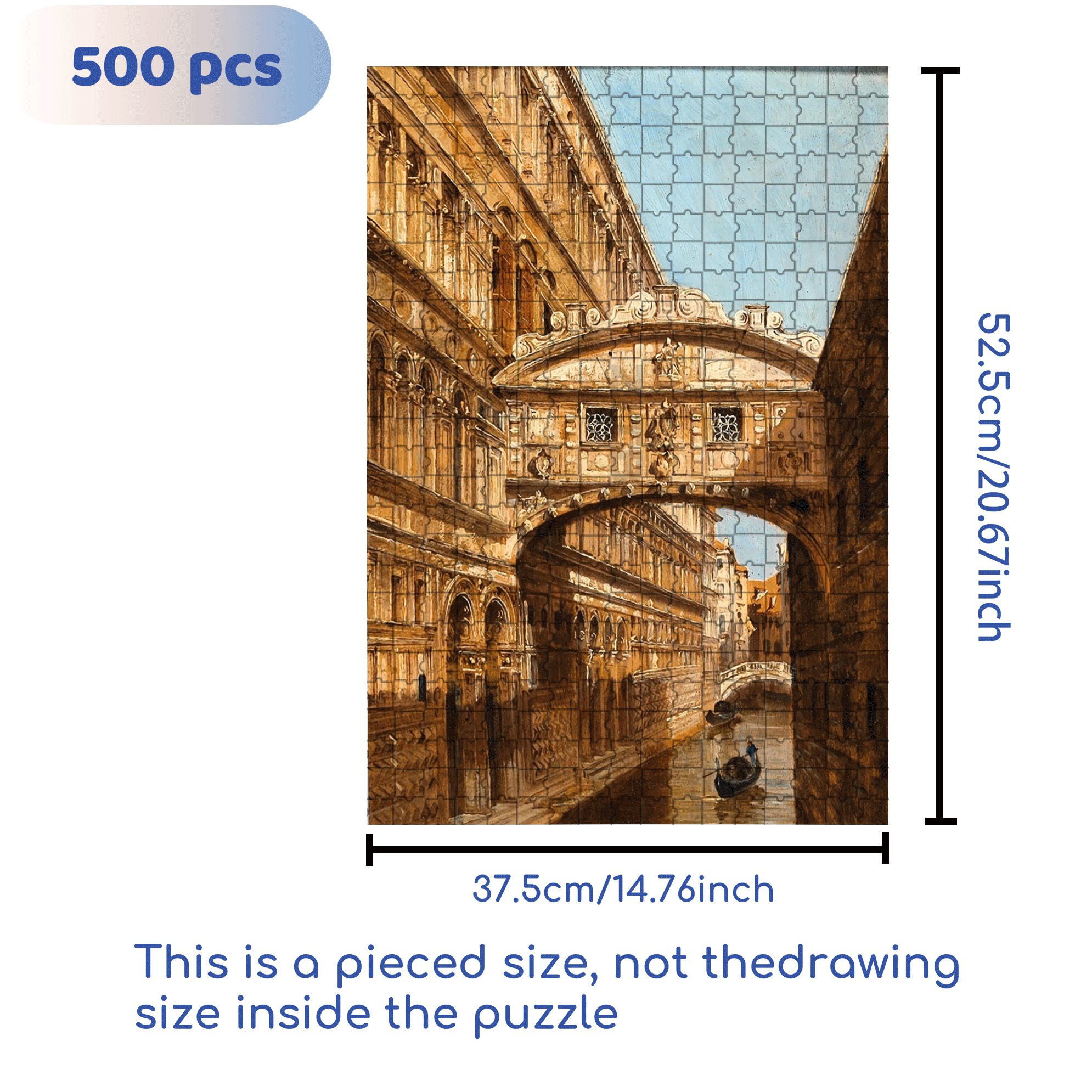 Venice Collection 500pcs/1000pcs Jigsaw Puzzle, Scratch-Resistant, Interactive Family Game & Brain-Boosting DIY Decor, Perfect for Halloween, Christmas & New Year Gifts, Family Puzzle Game