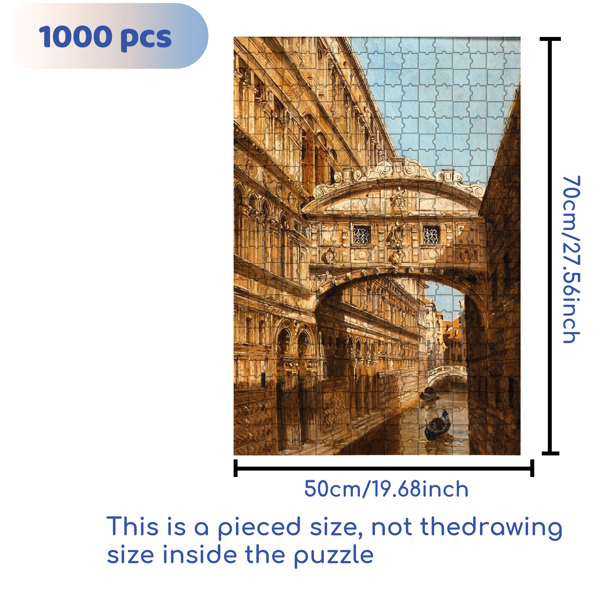Venice Collection 500pcs/1000pcs Jigsaw Puzzle, Scratch-Resistant, Interactive Family Game & Brain-Boosting DIY Decor, Perfect for Halloween, Christmas & New Year Gifts, Family Puzzle Game