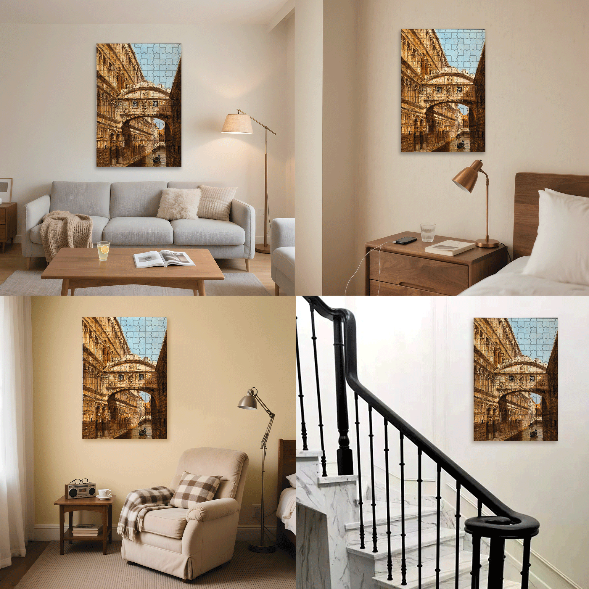 Venice Collection 500pcs/1000pcs Jigsaw Puzzle, Scratch-Resistant, Interactive Family Game & Brain-Boosting DIY Decor, Perfect for Halloween, Christmas & New Year Gifts, Family Puzzle Game