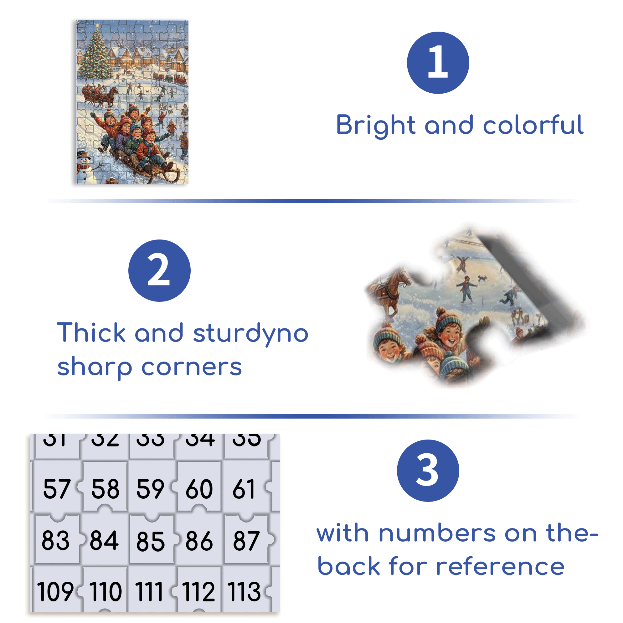 Vintage Snowy Village Christmas Scene Puzzle 500pcs/1000pcs Jigsaw Puzzle, Scratch-Resistant, Interactive Family Game & Brain-Boosting DIY Decor, Perfect for Halloween, Christmas & New Year Gifts, Family Puzzle Game