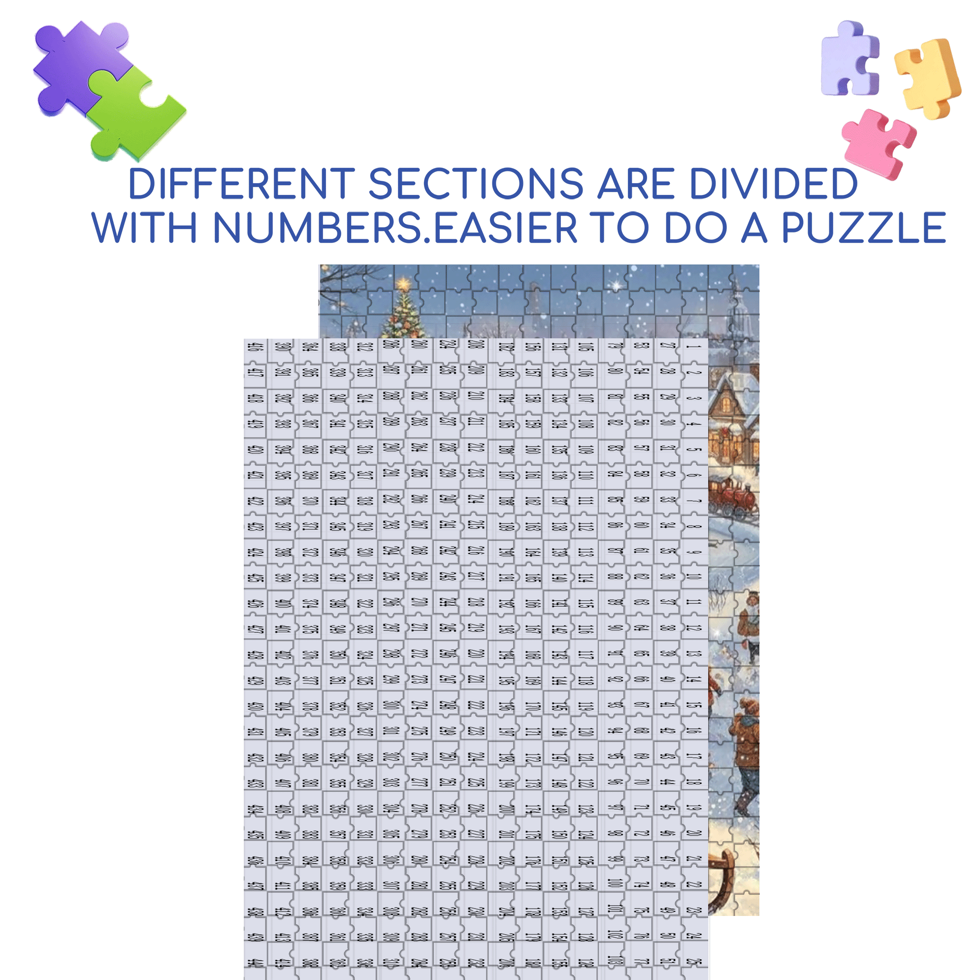 Vintage Snowy Village Christmas Scene Puzzle 500pcs/1000pcs Jigsaw Puzzle, Scratch-Resistant, Interactive Family Game & Brain-Boosting DIY Decor, Perfect for Halloween, Christmas & New Year Gifts, Family Puzzle Game