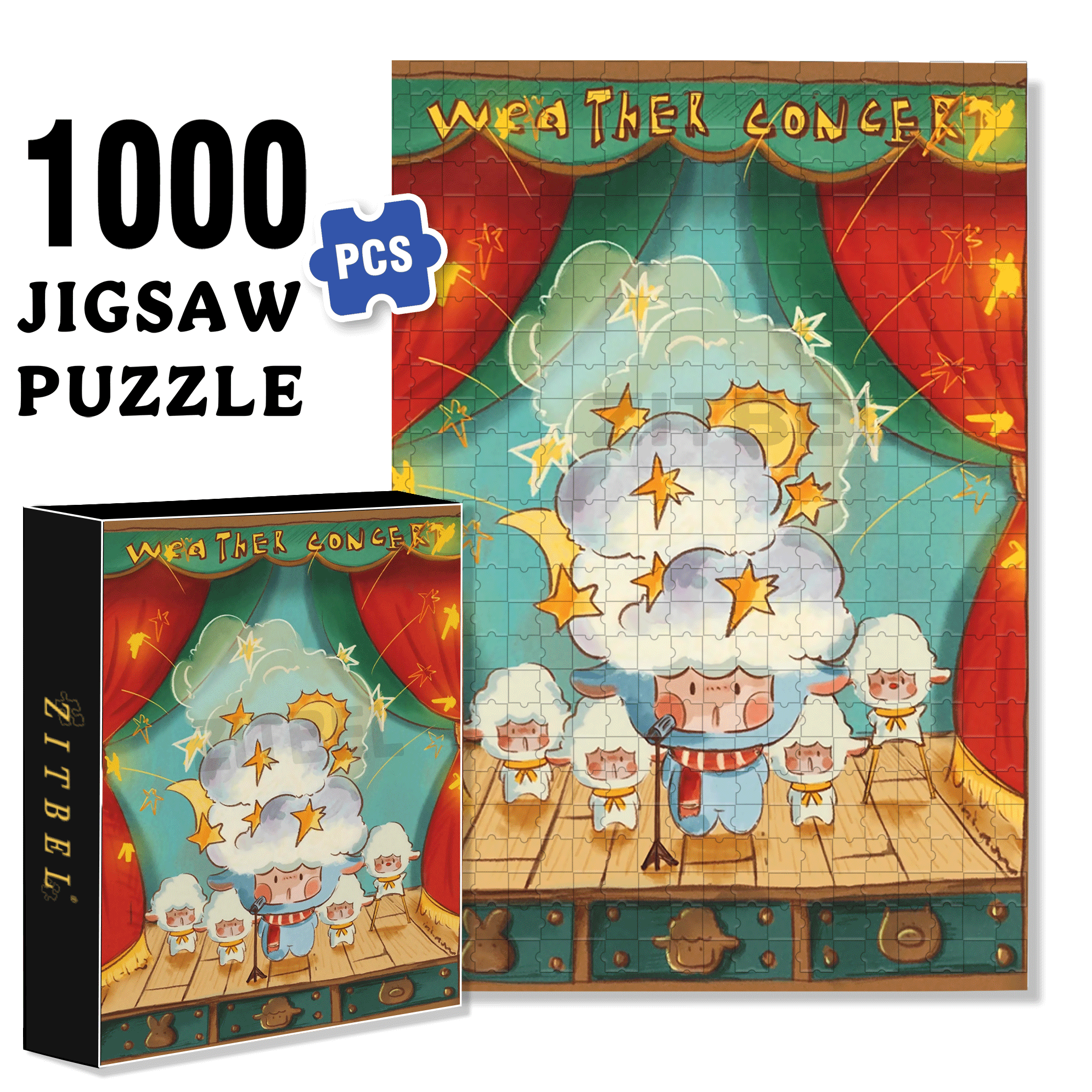 Weather Concert 500pcs/1000pcs Jigsaw Puzzle, Scratch-Resistant, Interactive Family Game & Brain-Boosting DIY Decor, Perfect for Halloween, Christmas & New Year Gifts, Family Puzzle Game