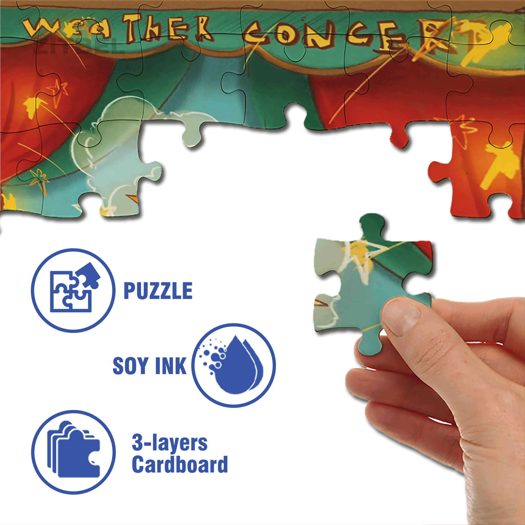 Weather Concert 500pcs/1000pcs Jigsaw Puzzle, Scratch-Resistant, Interactive Family Game & Brain-Boosting DIY Decor, Perfect for Halloween, Christmas & New Year Gifts, Family Puzzle Game