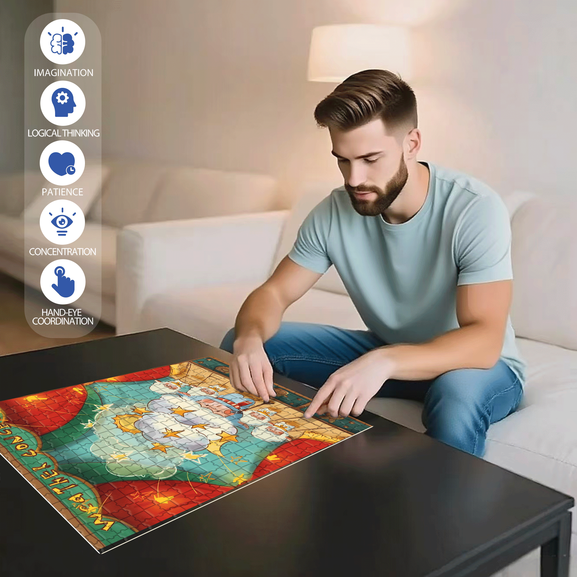 Weather Concert 500pcs/1000pcs Jigsaw Puzzle, Scratch-Resistant, Interactive Family Game & Brain-Boosting DIY Decor, Perfect for Halloween, Christmas & New Year Gifts, Family Puzzle Game