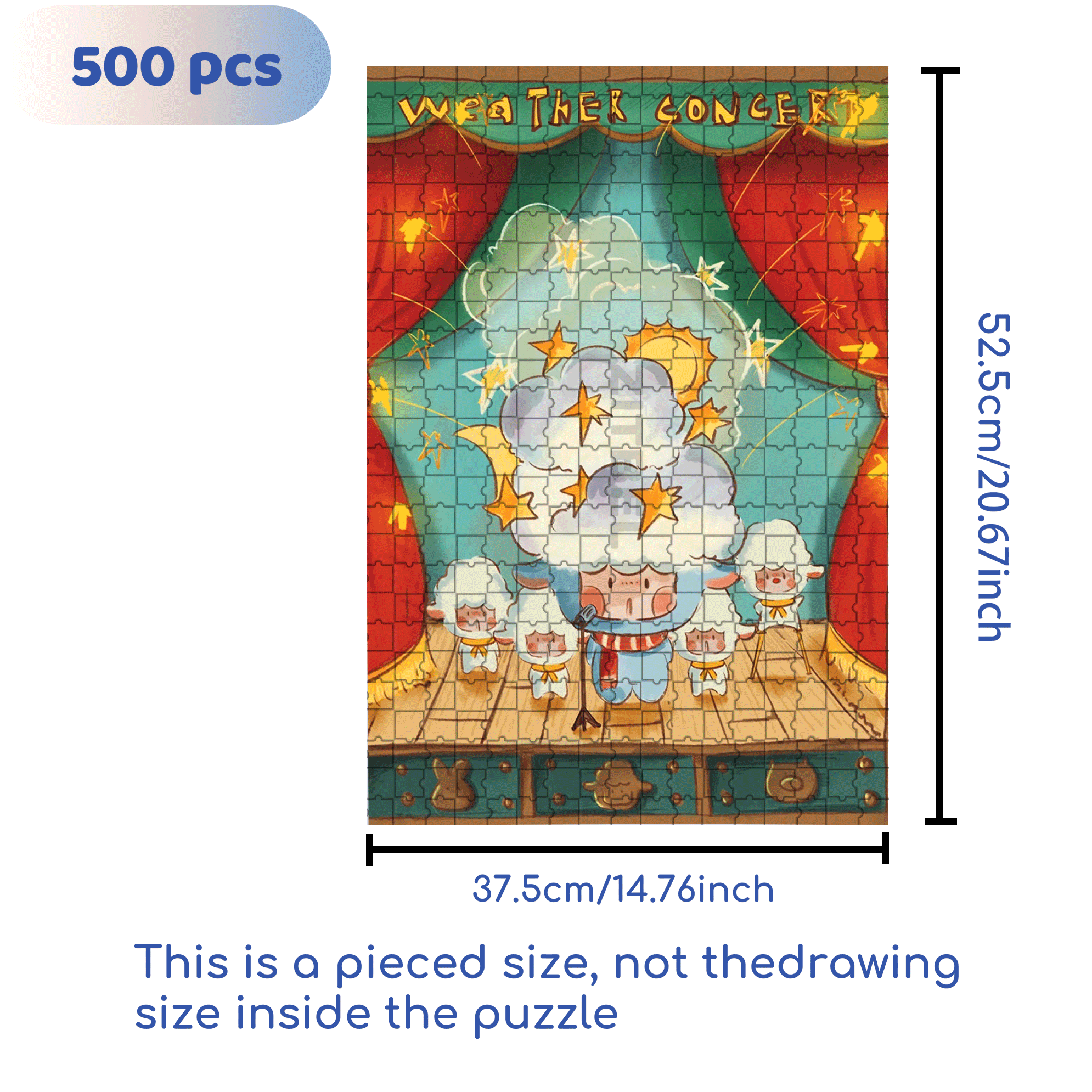 Weather Concert 500pcs/1000pcs Jigsaw Puzzle, Scratch-Resistant, Interactive Family Game & Brain-Boosting DIY Decor, Perfect for Halloween, Christmas & New Year Gifts, Family Puzzle Game