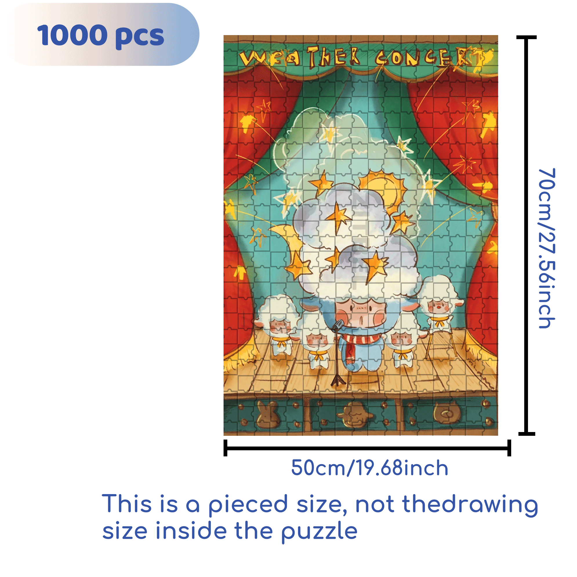 Weather Concert 500pcs/1000pcs Jigsaw Puzzle, Scratch-Resistant, Interactive Family Game & Brain-Boosting DIY Decor, Perfect for Halloween, Christmas & New Year Gifts, Family Puzzle Game