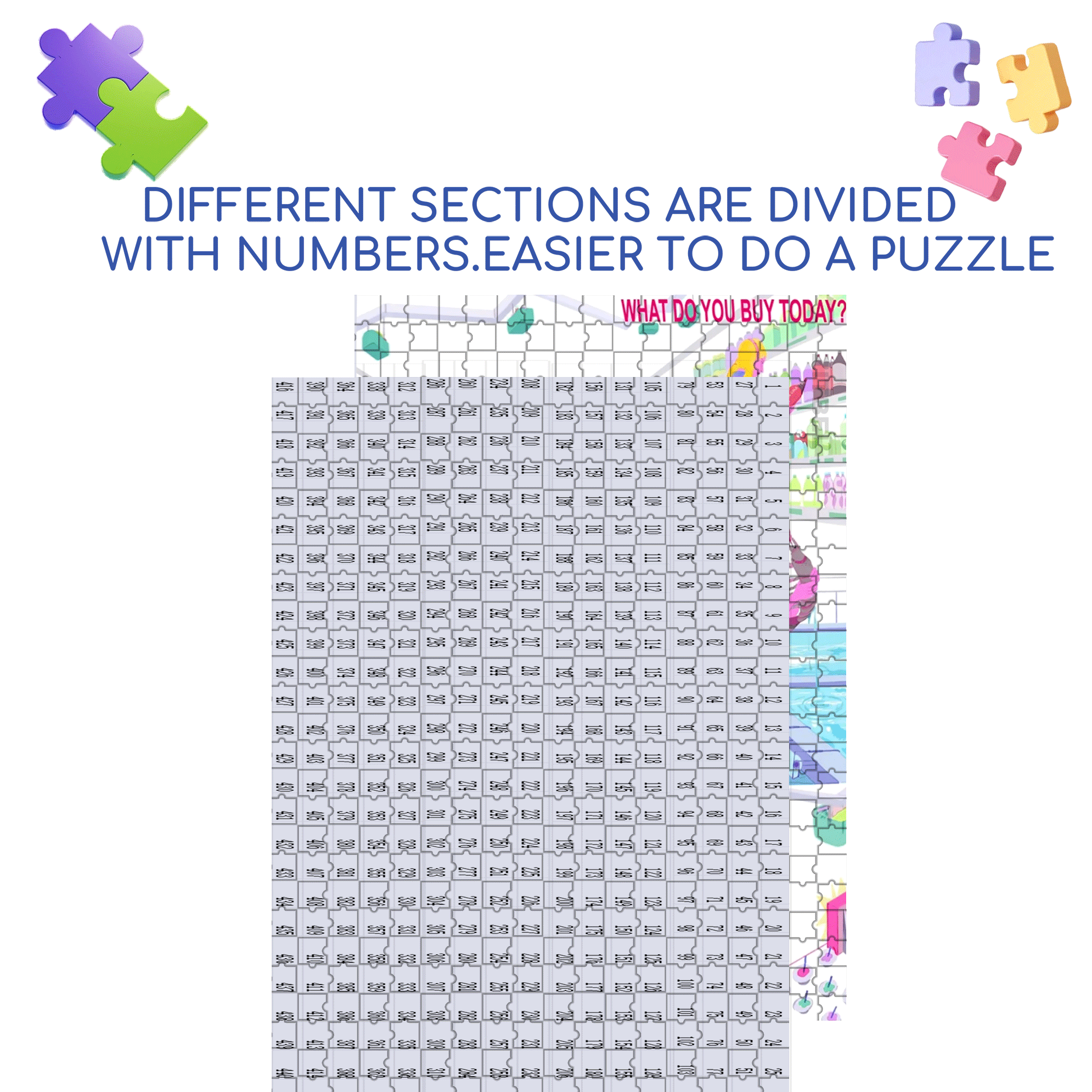 What Do You Buy Today 500pcs/1000pcs Jigsaw Puzzle, Scratch-Resistant, Interactive Family Game & Brain-Boosting DIY Decor, Perfect for Halloween, Christmas & New Year Gifts, Family Puzzle Game