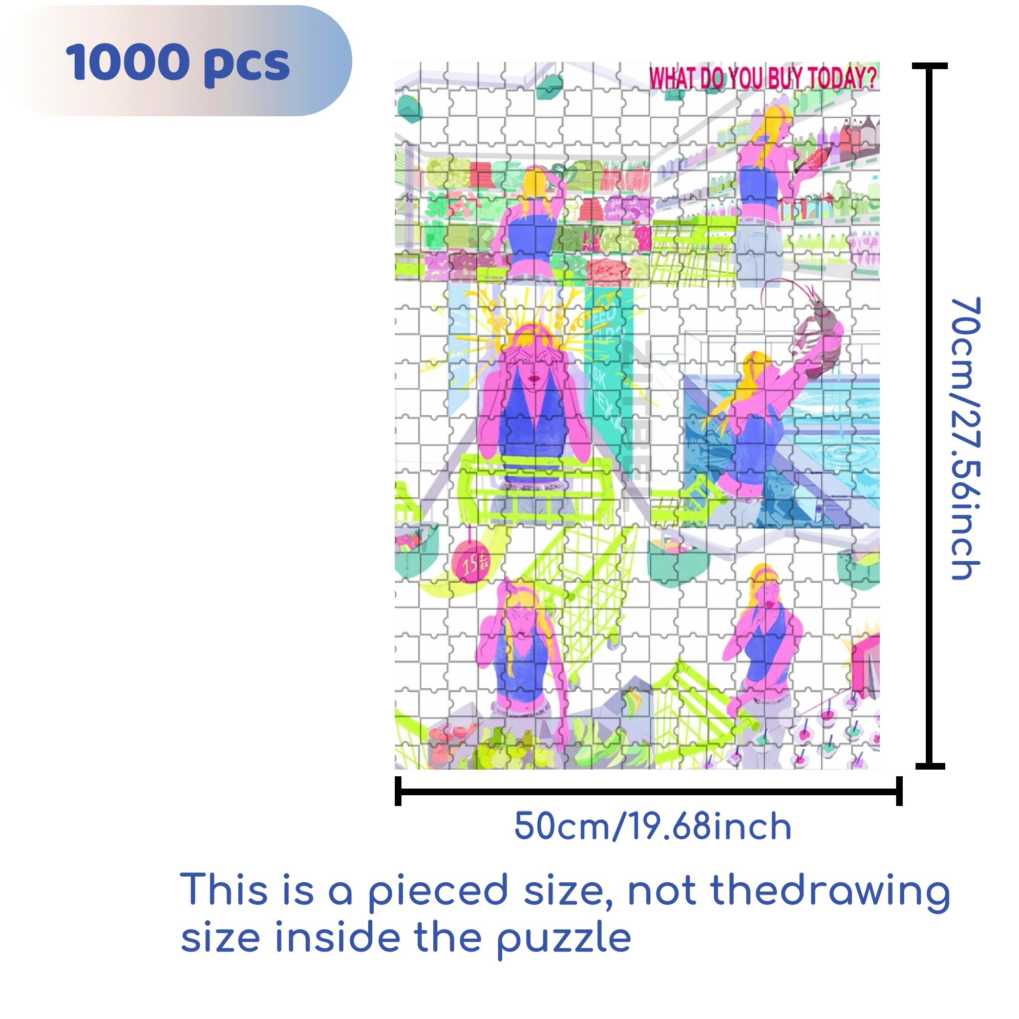 What Do You Buy Today 500pcs/1000pcs Jigsaw Puzzle, Scratch-Resistant, Interactive Family Game & Brain-Boosting DIY Decor, Perfect for Halloween, Christmas & New Year Gifts, Family Puzzle Game