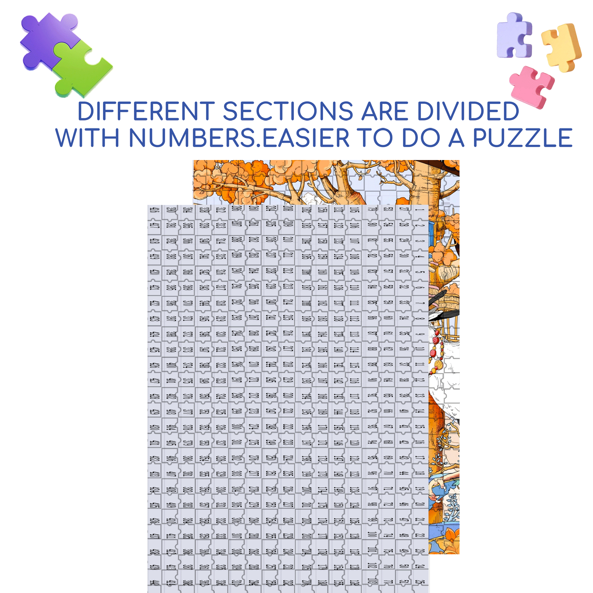 Wild Nature 500pcs/1000pcs Jigsaw Puzzle, Scratch-Resistant, Interactive Family Game & Brain-Boosting DIY Decor, Perfect for Halloween, Christmas & New Year Gifts, Family Puzzle Game