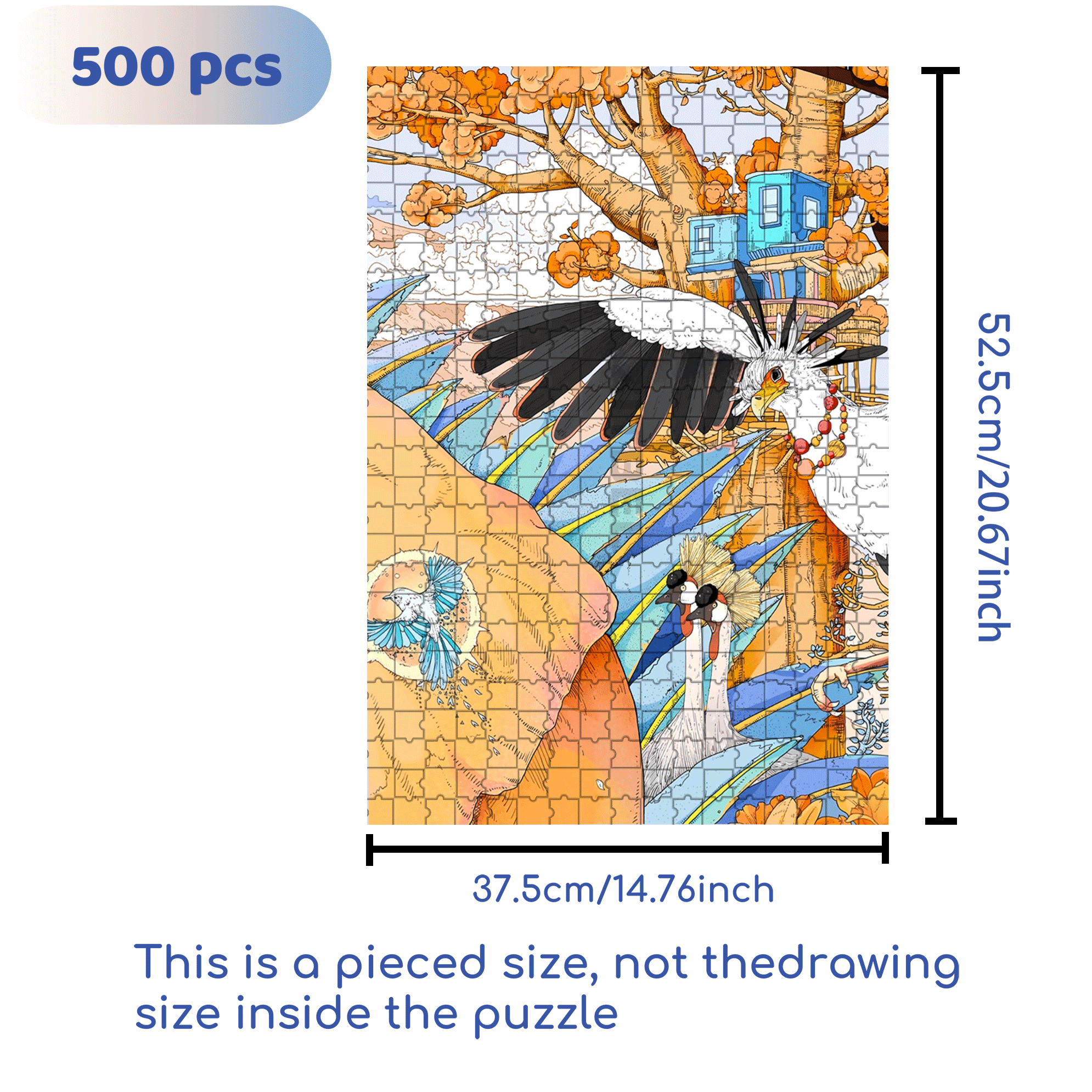 Wild Nature 500pcs/1000pcs Jigsaw Puzzle, Scratch-Resistant, Interactive Family Game & Brain-Boosting DIY Decor, Perfect for Halloween, Christmas & New Year Gifts, Family Puzzle Game