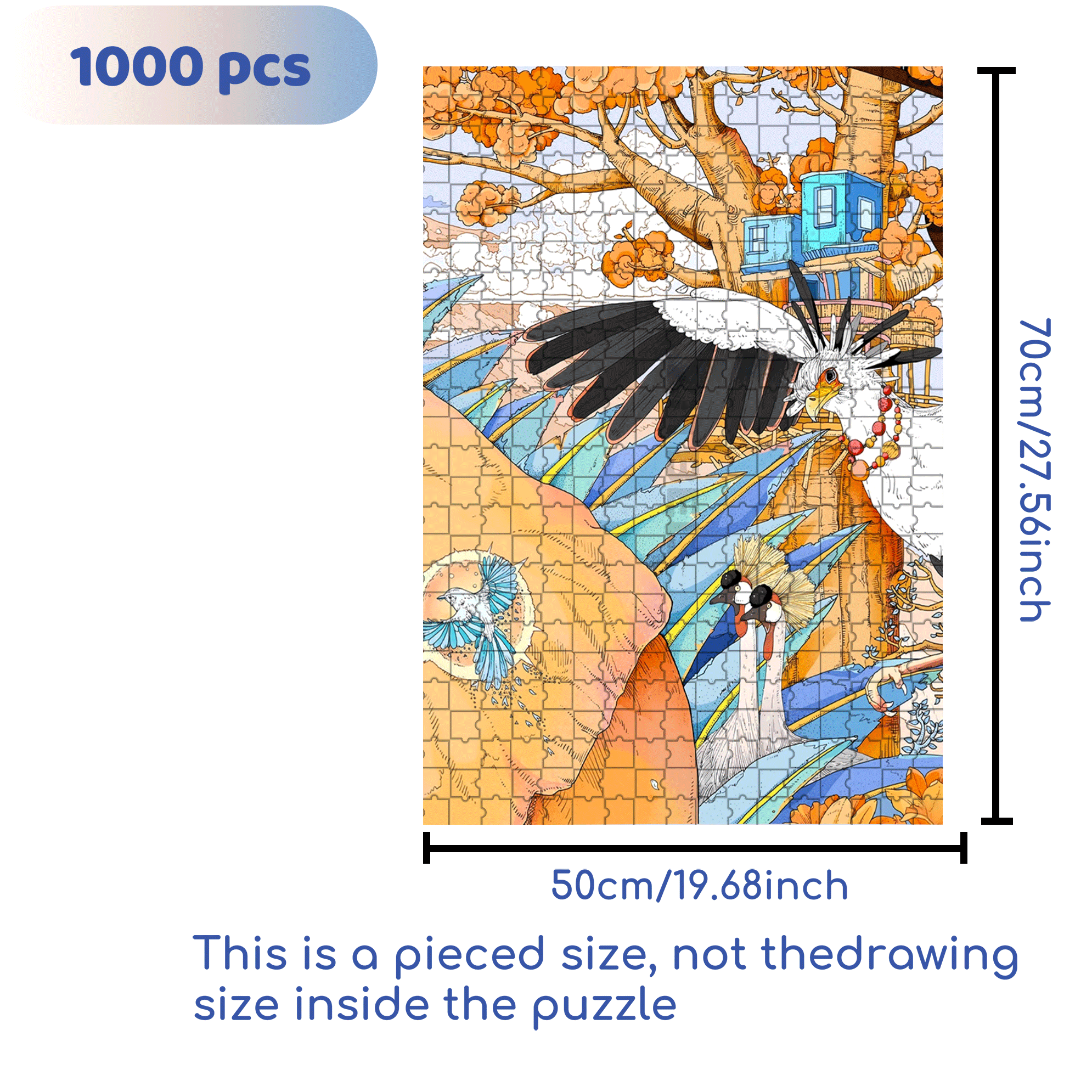 Wild Nature 500pcs/1000pcs Jigsaw Puzzle, Scratch-Resistant, Interactive Family Game & Brain-Boosting DIY Decor, Perfect for Halloween, Christmas & New Year Gifts, Family Puzzle Game