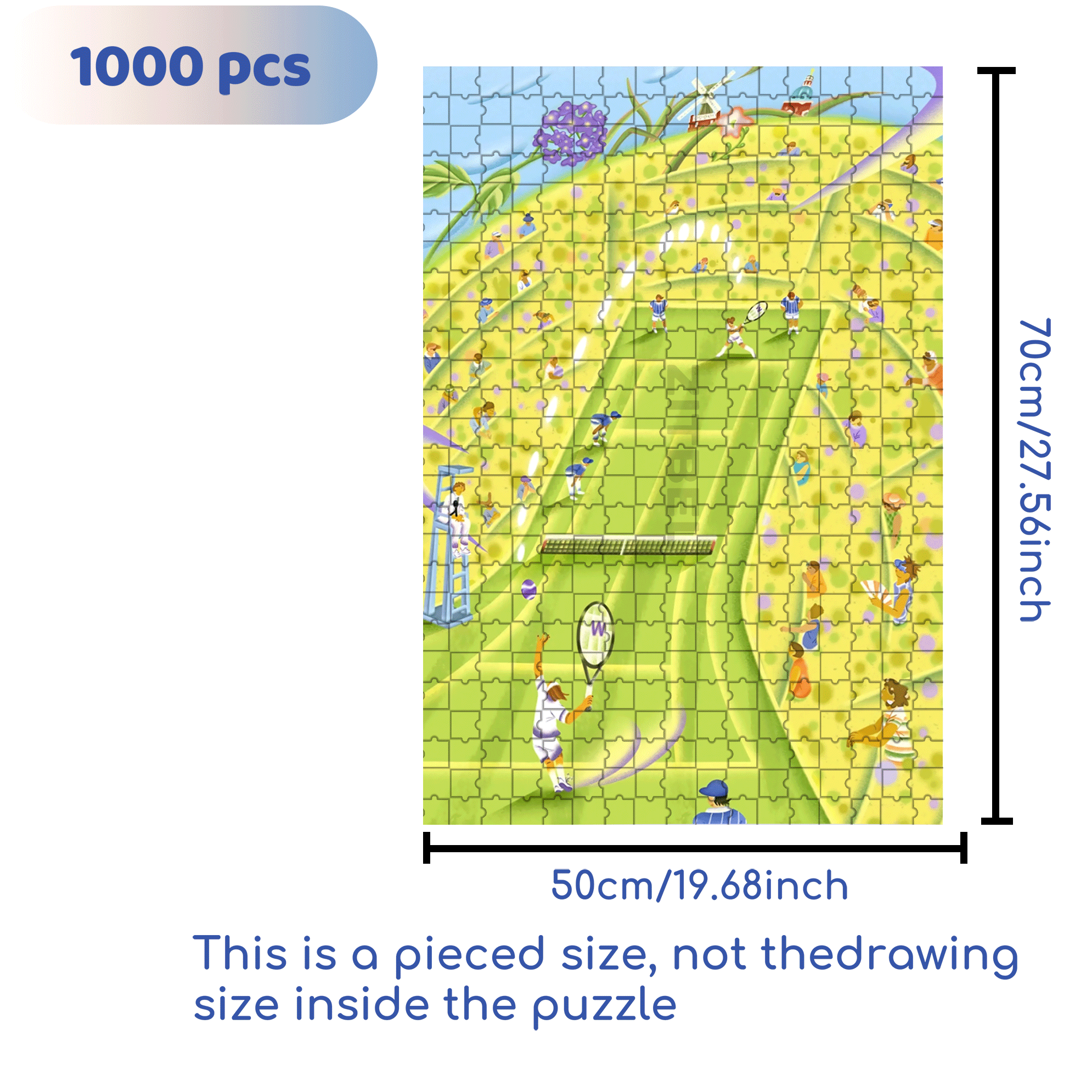 Wimbledon 500pcs/1000pcs Jigsaw Puzzle, Scratch-Resistant, Interactive Family Game & Brain-Boosting DIY Decor, Perfect for Halloween, Christmas & New Year Gifts, Family Puzzle Game