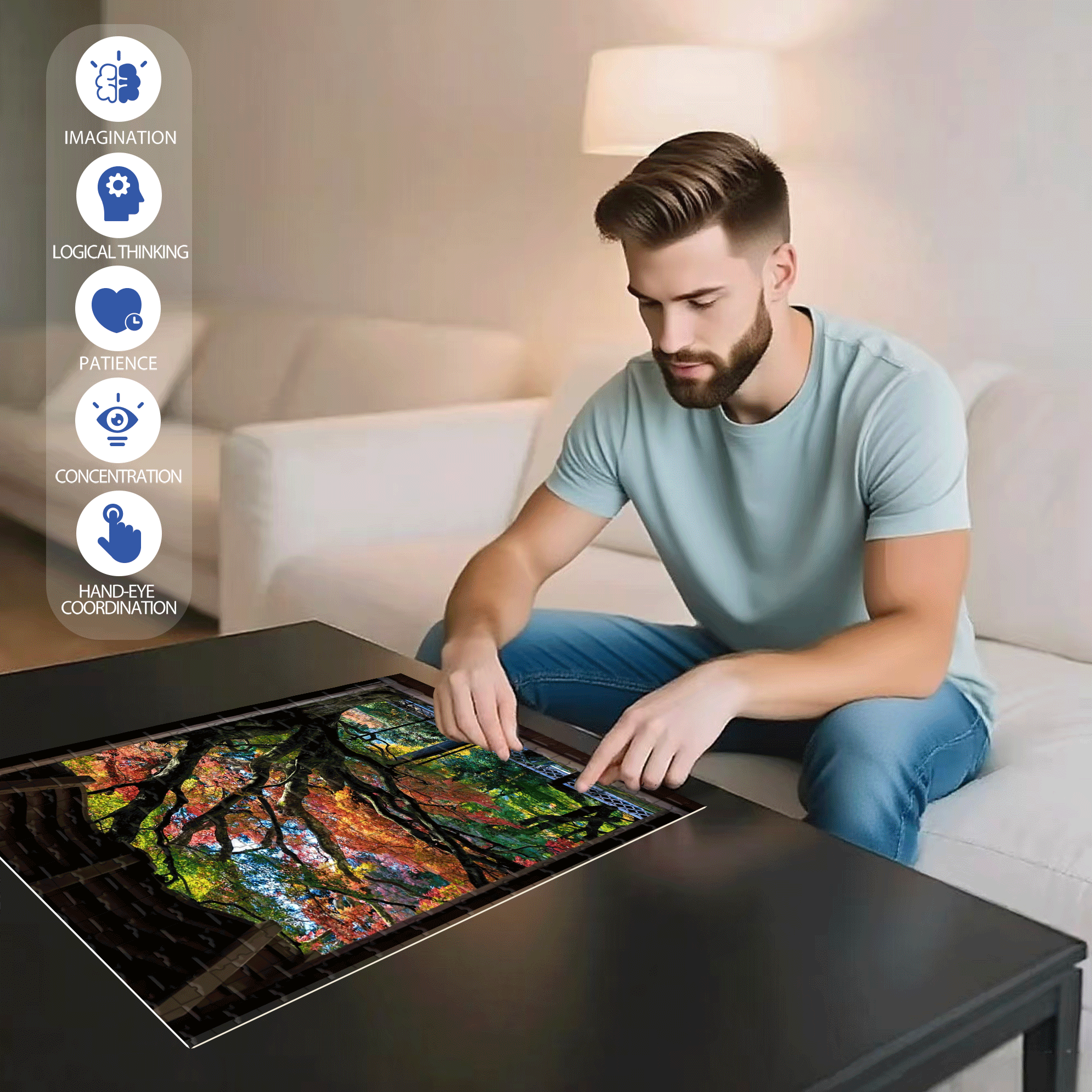 Witness of Time 500pcs/1000pcs Jigsaw Puzzle, Scratch-Resistant, Interactive Family Game & Brain-Boosting DIY Decor, Perfect for Halloween, Christmas & New Year Gifts, Family Puzzle Game