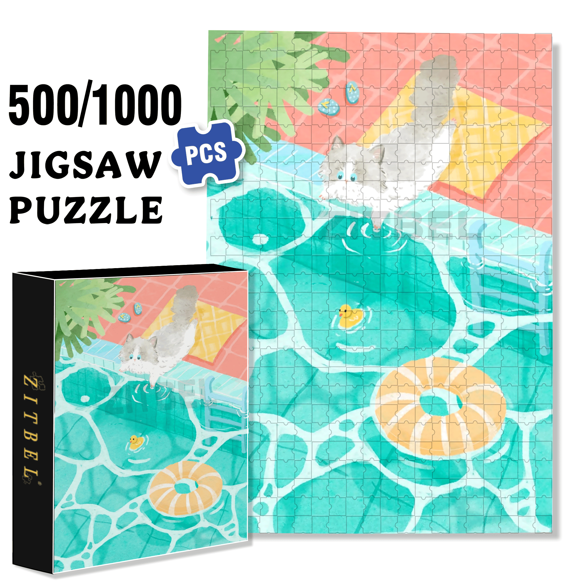 Wonderful Feeling 500pcs/1000pcs Jigsaw Puzzle, Scratch-Resistant, Interactive Family Game & Brain-Boosting DIY Decor, Perfect for Halloween, Christmas & New Year Gifts, Family Puzzle Game
