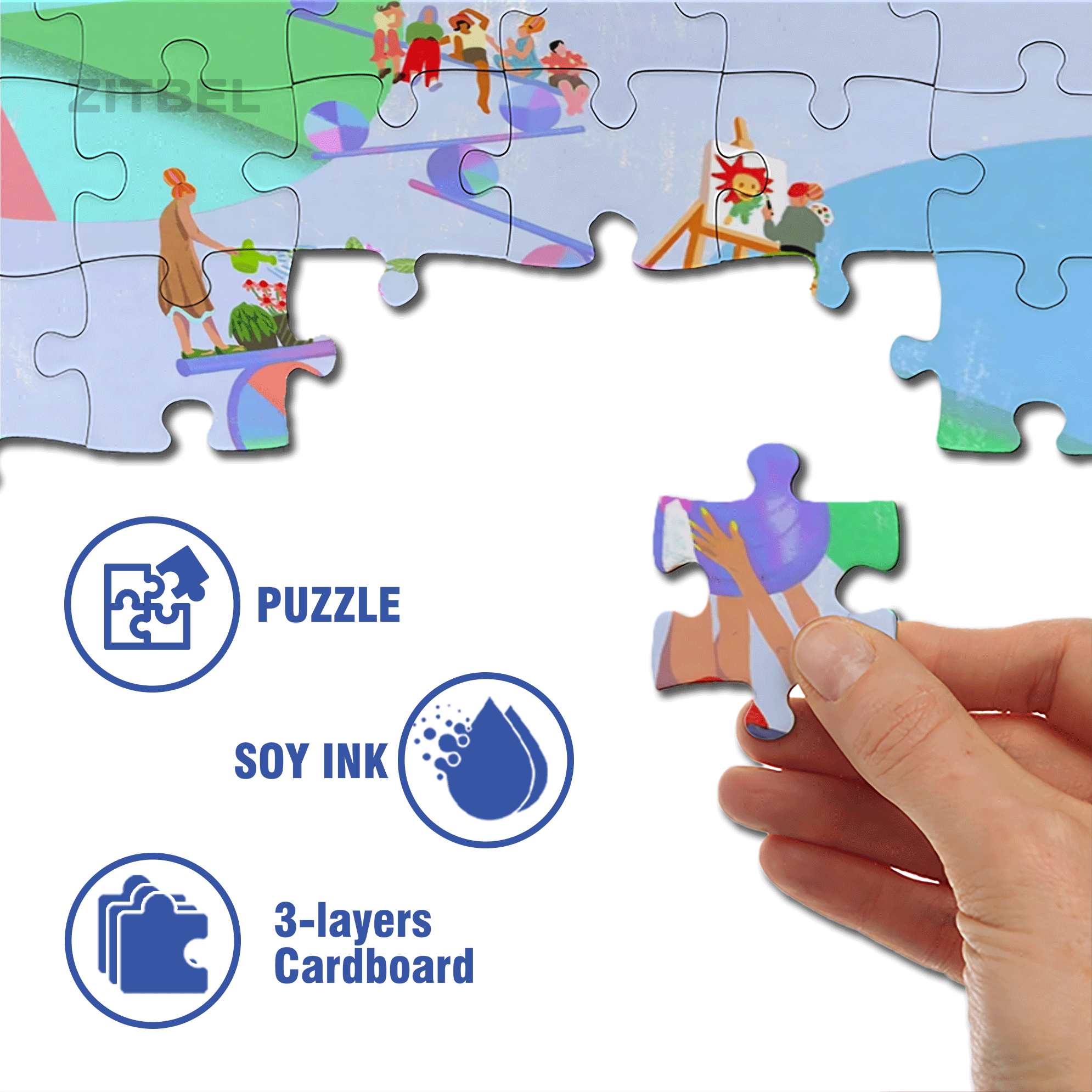 Yoga Ball Exercises 500pcs/1000pcs Jigsaw Puzzle, Scratch-Resistant, Interactive Family Game & Brain-Boosting DIY Decor, Perfect for Halloween, Christmas & New Year Gifts, Family Puzzle Game