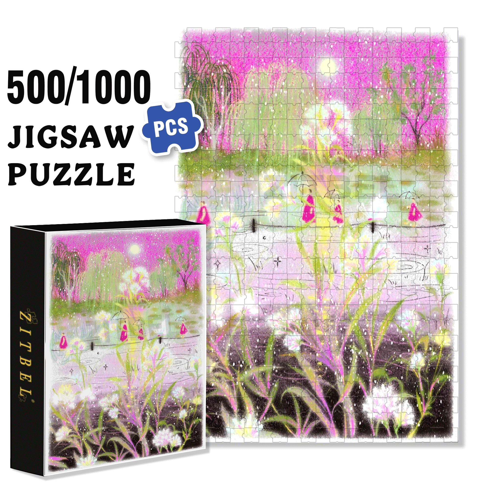 Youth 500pcs/1000pcs Jigsaw Puzzle, Scratch-Resistant, Interactive Family Game & Brain-Boosting DIY Decor, Perfect for Halloween, Christmas & New Year Gifts, Family Puzzle Game
