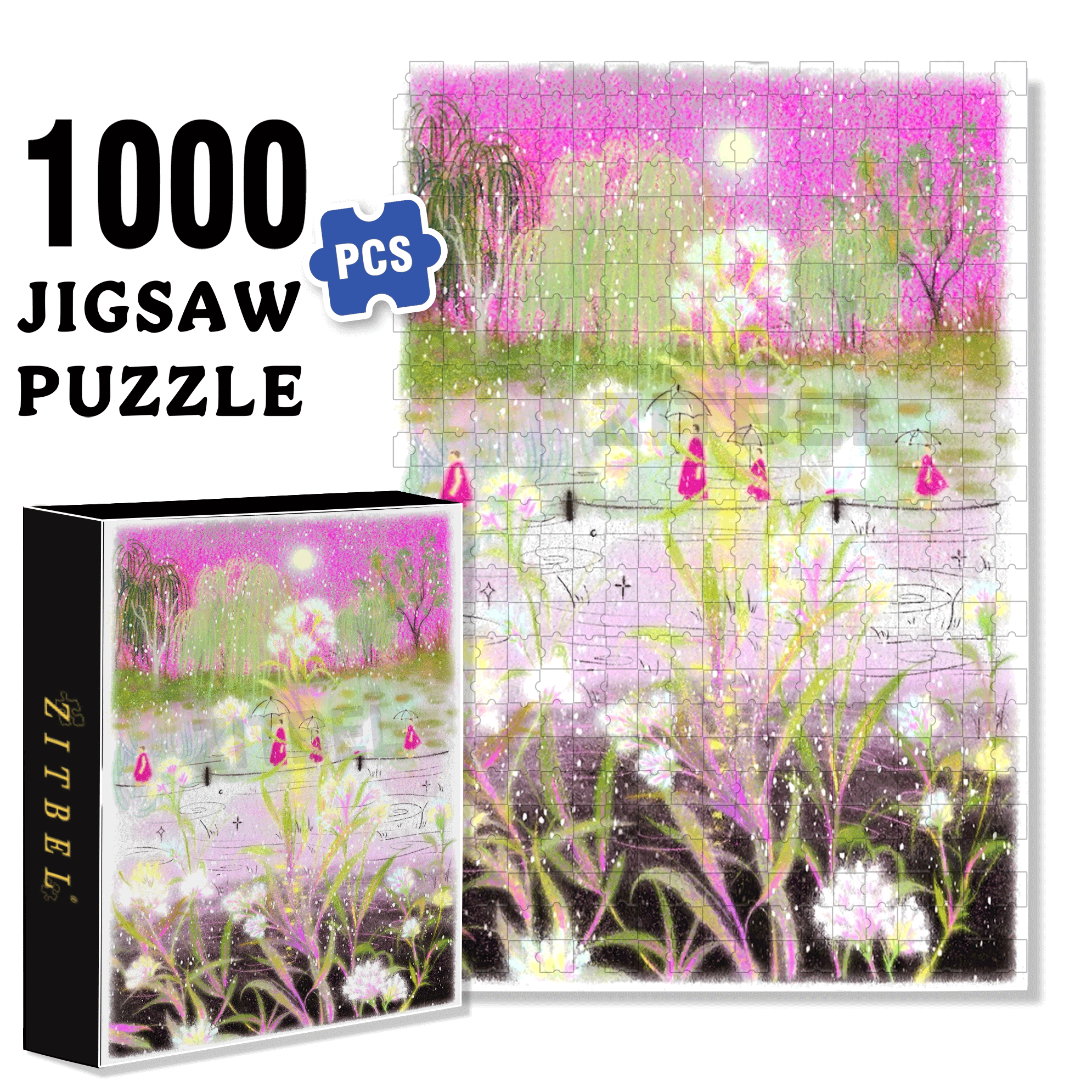 Youth 500pcs/1000pcs Jigsaw Puzzle, Scratch-Resistant, Interactive Family Game & Brain-Boosting DIY Decor, Perfect for Halloween, Christmas & New Year Gifts, Family Puzzle Game