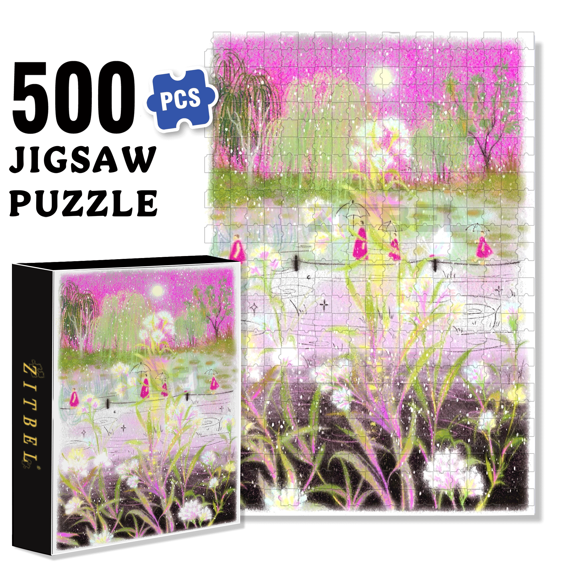 Youth 500pcs/1000pcs Jigsaw Puzzle, Scratch-Resistant, Interactive Family Game & Brain-Boosting DIY Decor, Perfect for Halloween, Christmas & New Year Gifts, Family Puzzle Game