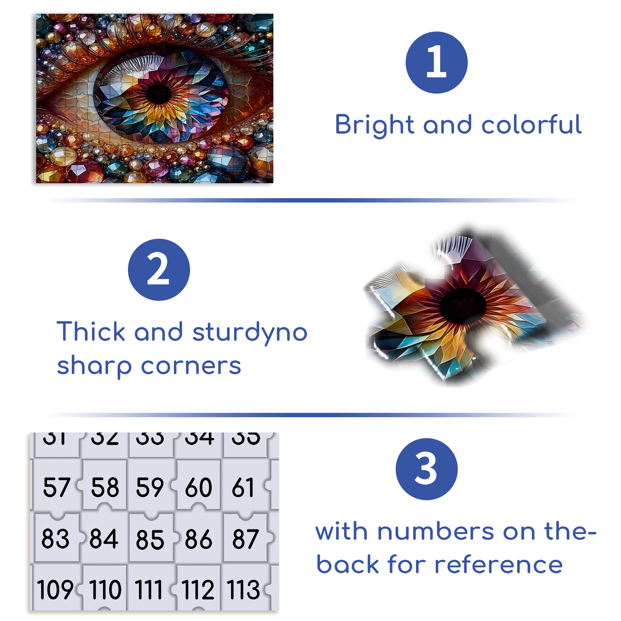 3D Eye 500pcs/1000pcs Jigsaw Puzzle, Scratch-Resistant, Interactive Family Game & Brain-Boosting DIY Decor, Perfect for Halloween, Christmas & New Year Gifts, Family Puzzle Game
