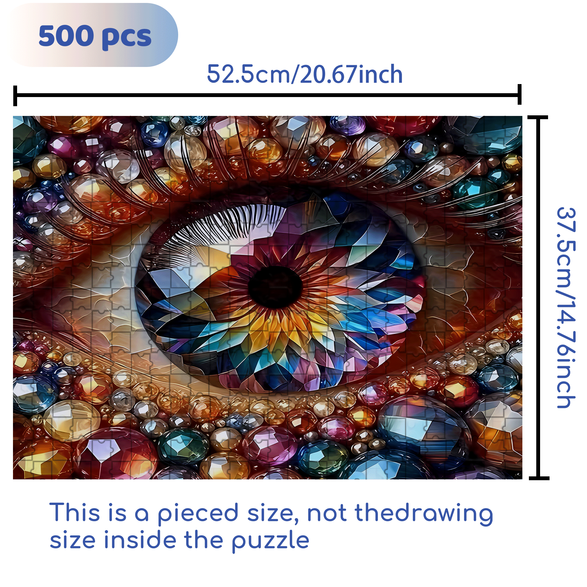 3D Eye 500pcs/1000pcs Jigsaw Puzzle, Scratch-Resistant, Interactive Family Game & Brain-Boosting DIY Decor, Perfect for Halloween, Christmas & New Year Gifts, Family Puzzle Game
