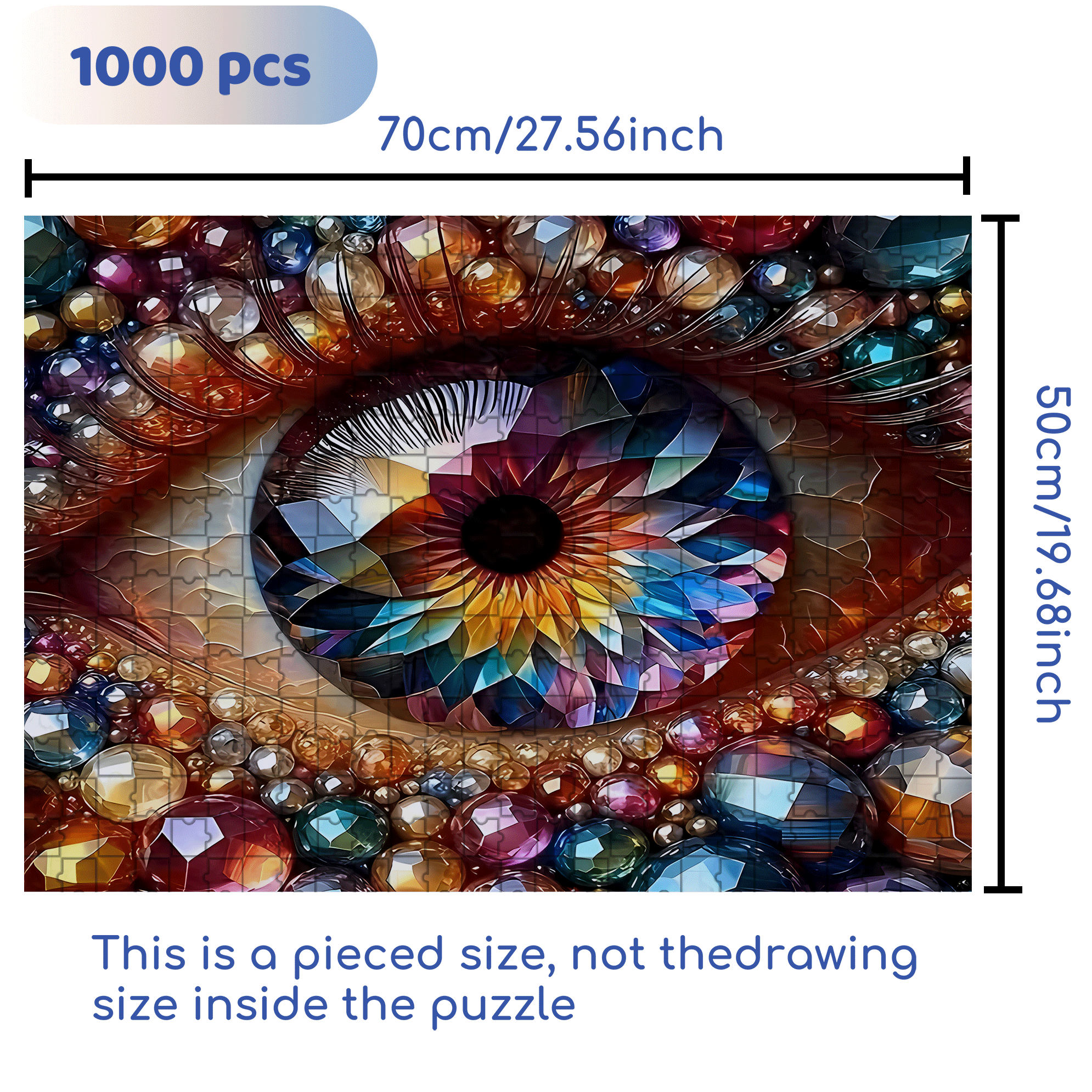 3D Eye 500pcs/1000pcs Jigsaw Puzzle, Scratch-Resistant, Interactive Family Game & Brain-Boosting DIY Decor, Perfect for Halloween, Christmas & New Year Gifts, Family Puzzle Game