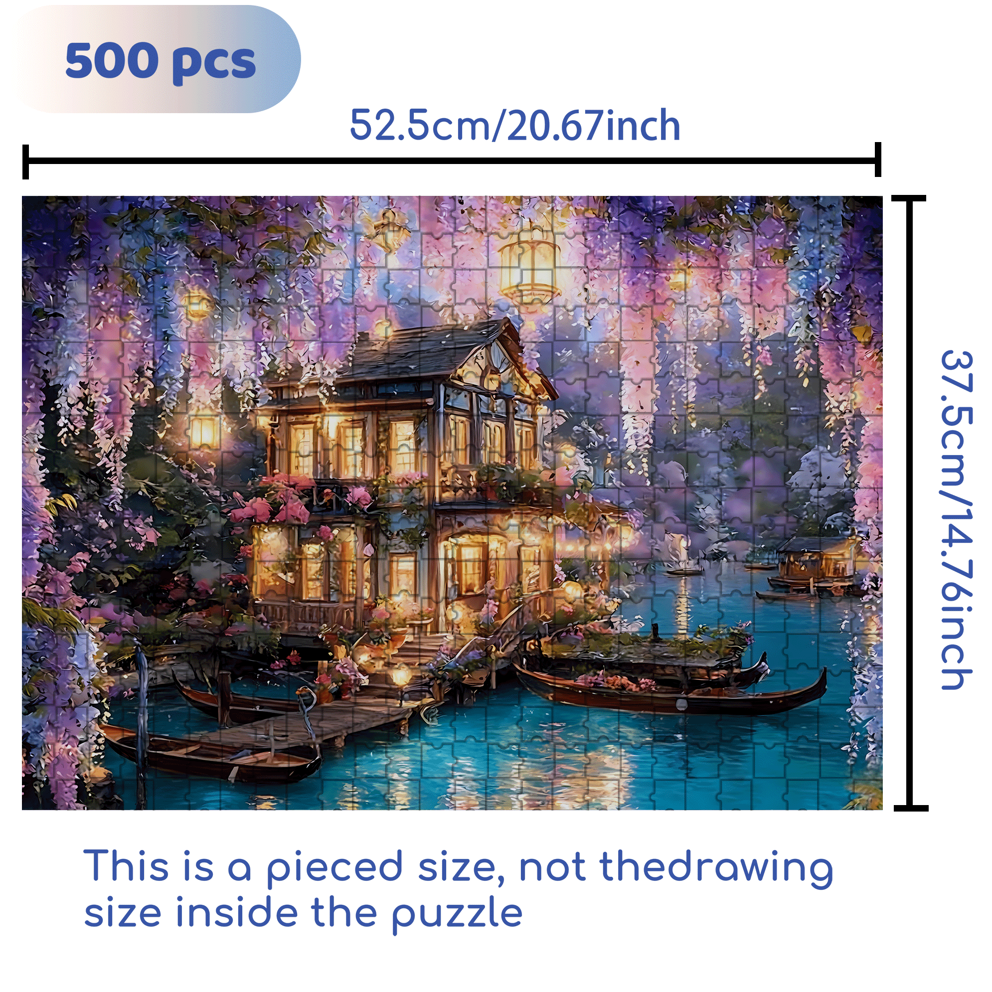 A Beautiful Riverside Cabin 500pcs/1000pcs Jigsaw Puzzle, Scratch-Resistant, Interactive Family Game & Brain-Boosting DIY Decor, Perfect for Halloween, Christmas & New Year Gifts, Family Puzzle Game