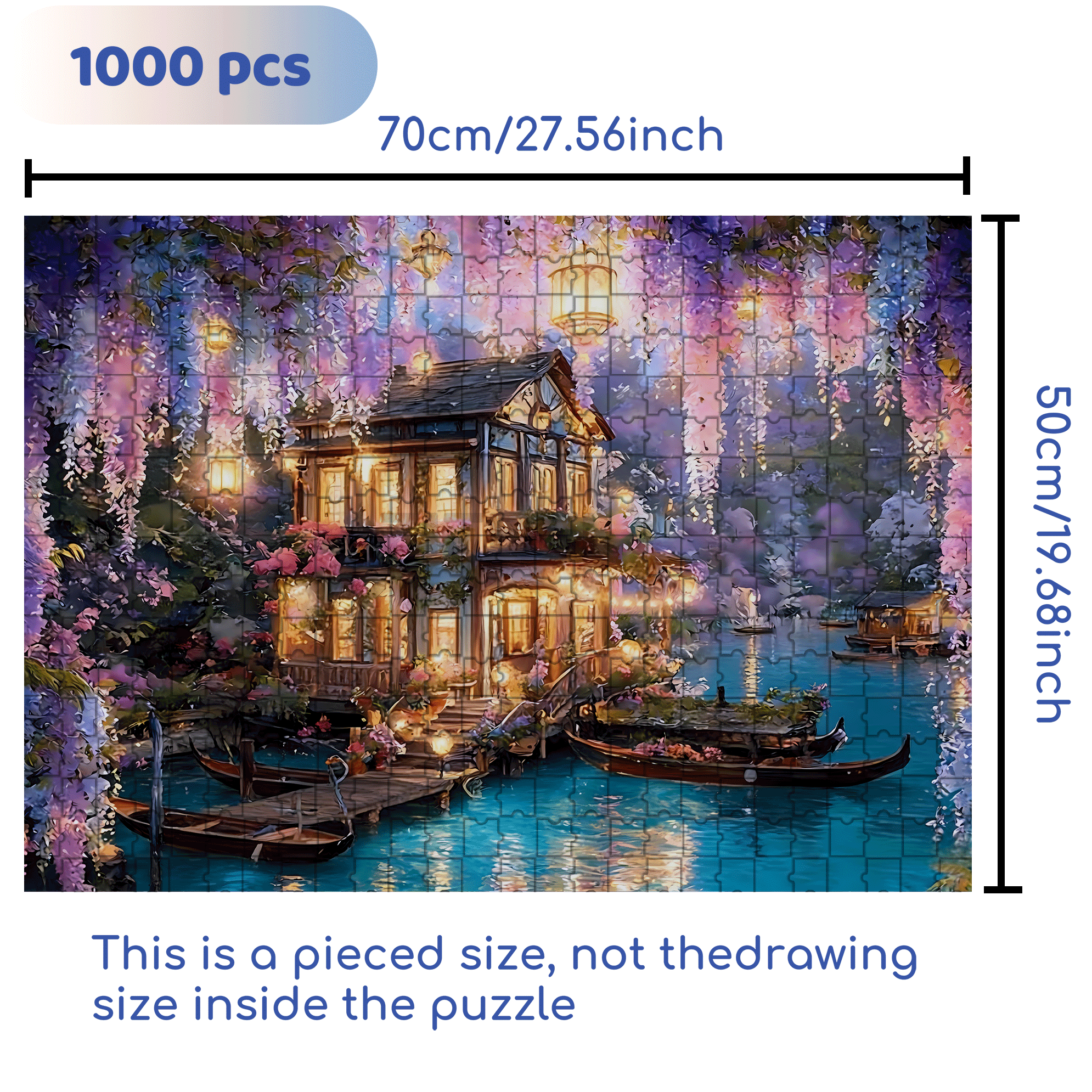 A Beautiful Riverside Cabin 500pcs/1000pcs Jigsaw Puzzle, Scratch-Resistant, Interactive Family Game & Brain-Boosting DIY Decor, Perfect for Halloween, Christmas & New Year Gifts, Family Puzzle Game