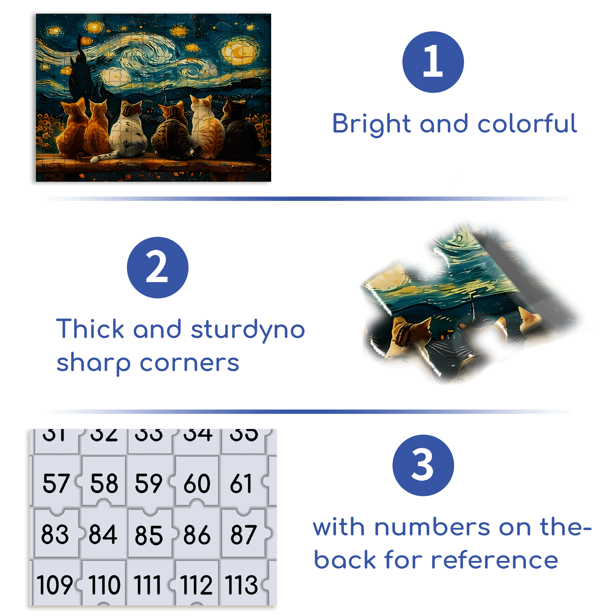 A Cat Under The Starry Sky 500pcs/1000pcs Jigsaw Puzzle, Scratch-Resistant, Interactive Family Game & Brain-Boosting DIY Decor, Perfect for Halloween, Christmas & New Year Gifts, Family Puzzle Game