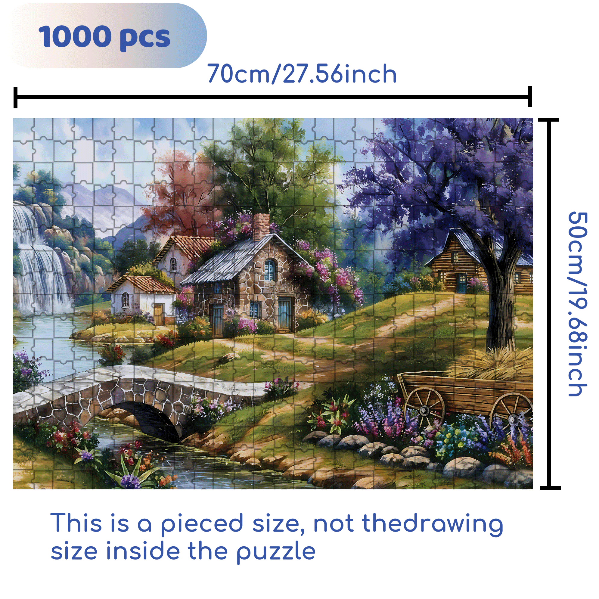 Adult House Under The Purple Tree 500pcs/1000pcs Jigsaw Puzzle, Scratch-Resistant, Interactive Family Game & Brain-Boosting DIY Decor, Perfect for Halloween, Christmas & New Year Gifts, Family Puzzle Game
