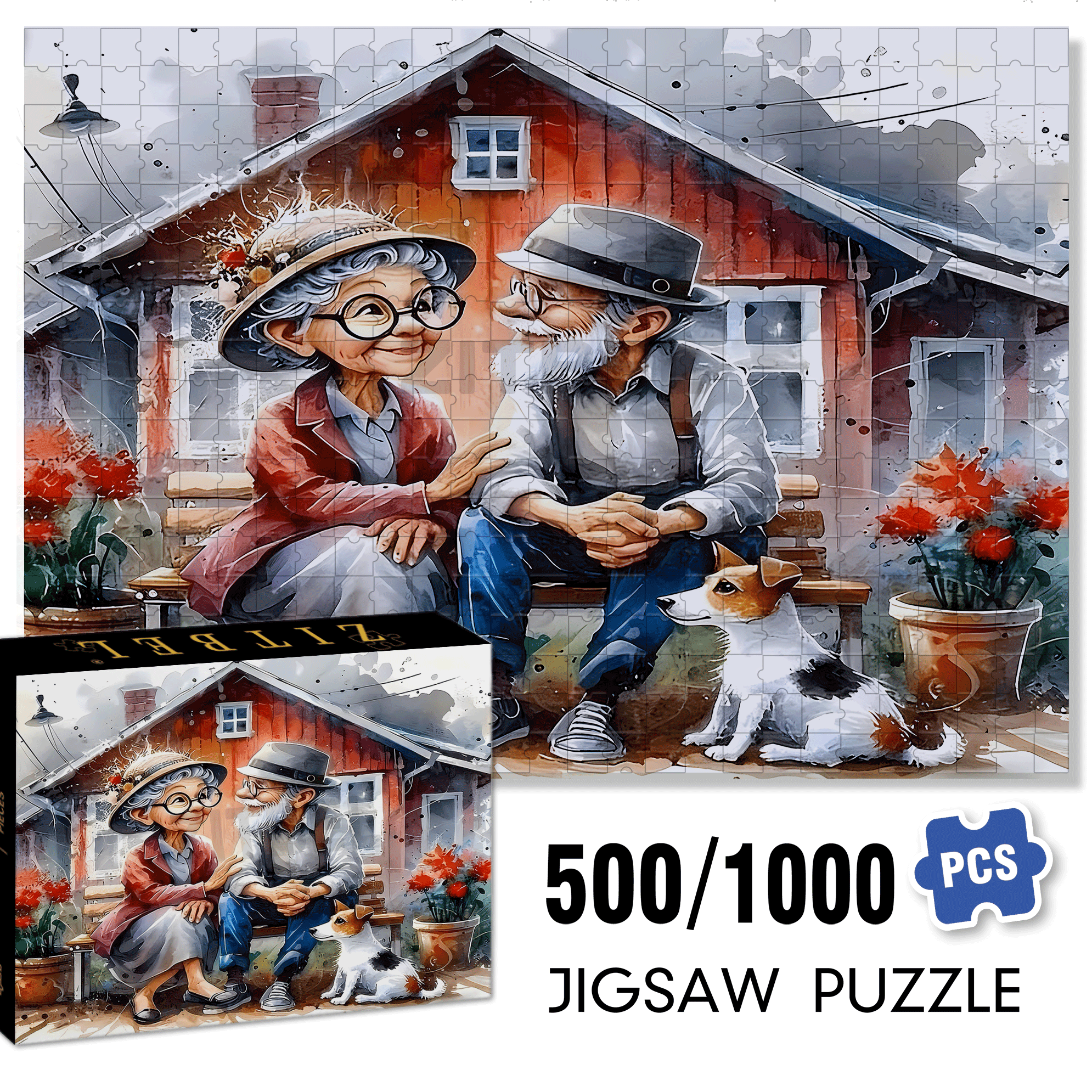 Affectionate 500pcs/1000pcs Jigsaw Puzzle, Scratch-Resistant, Interactive Family Game & Brain-Boosting DIY Decor, Perfect for Halloween, Christmas & New Year Gifts, Family Puzzle Game