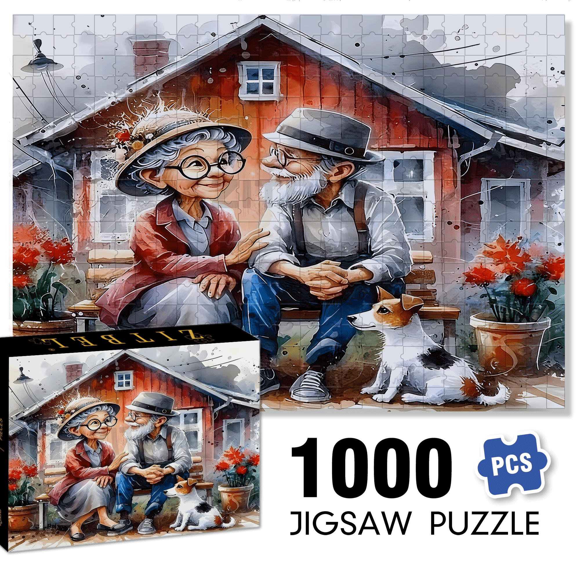 Affectionate 500pcs/1000pcs Jigsaw Puzzle, Scratch-Resistant, Interactive Family Game & Brain-Boosting DIY Decor, Perfect for Halloween, Christmas & New Year Gifts, Family Puzzle Game