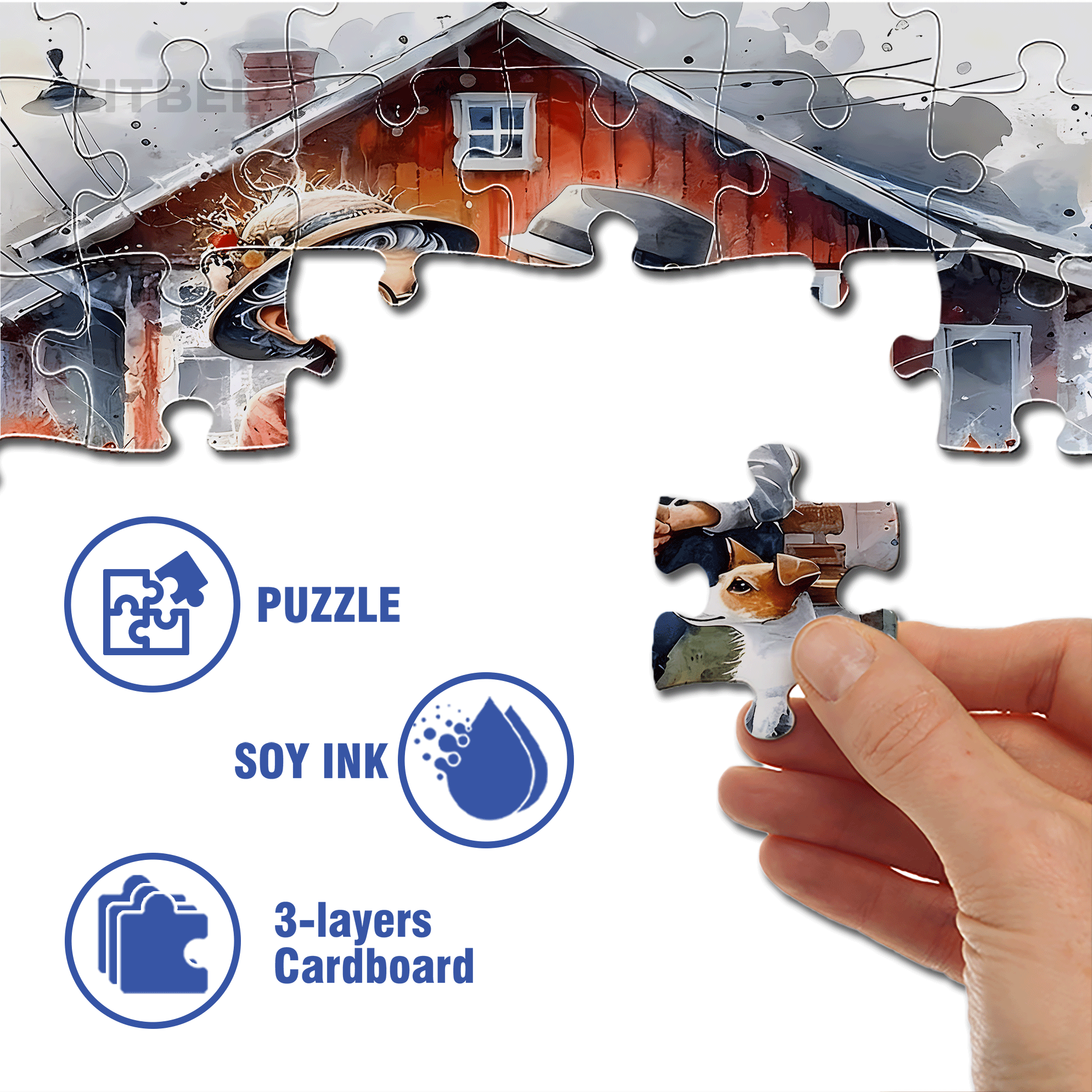 Affectionate 500pcs/1000pcs Jigsaw Puzzle, Scratch-Resistant, Interactive Family Game & Brain-Boosting DIY Decor, Perfect for Halloween, Christmas & New Year Gifts, Family Puzzle Game