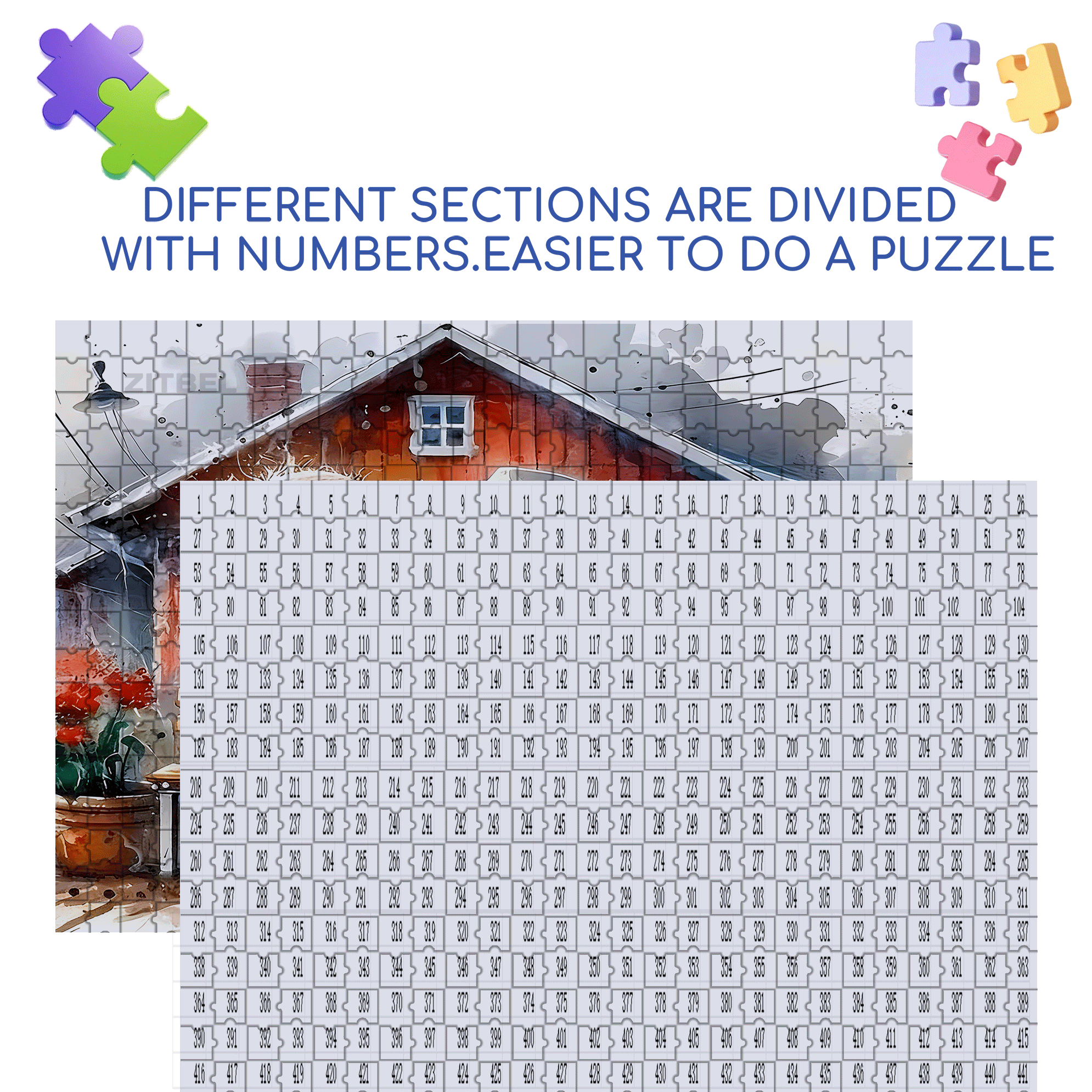 Affectionate 500pcs/1000pcs Jigsaw Puzzle, Scratch-Resistant, Interactive Family Game & Brain-Boosting DIY Decor, Perfect for Halloween, Christmas & New Year Gifts, Family Puzzle Game