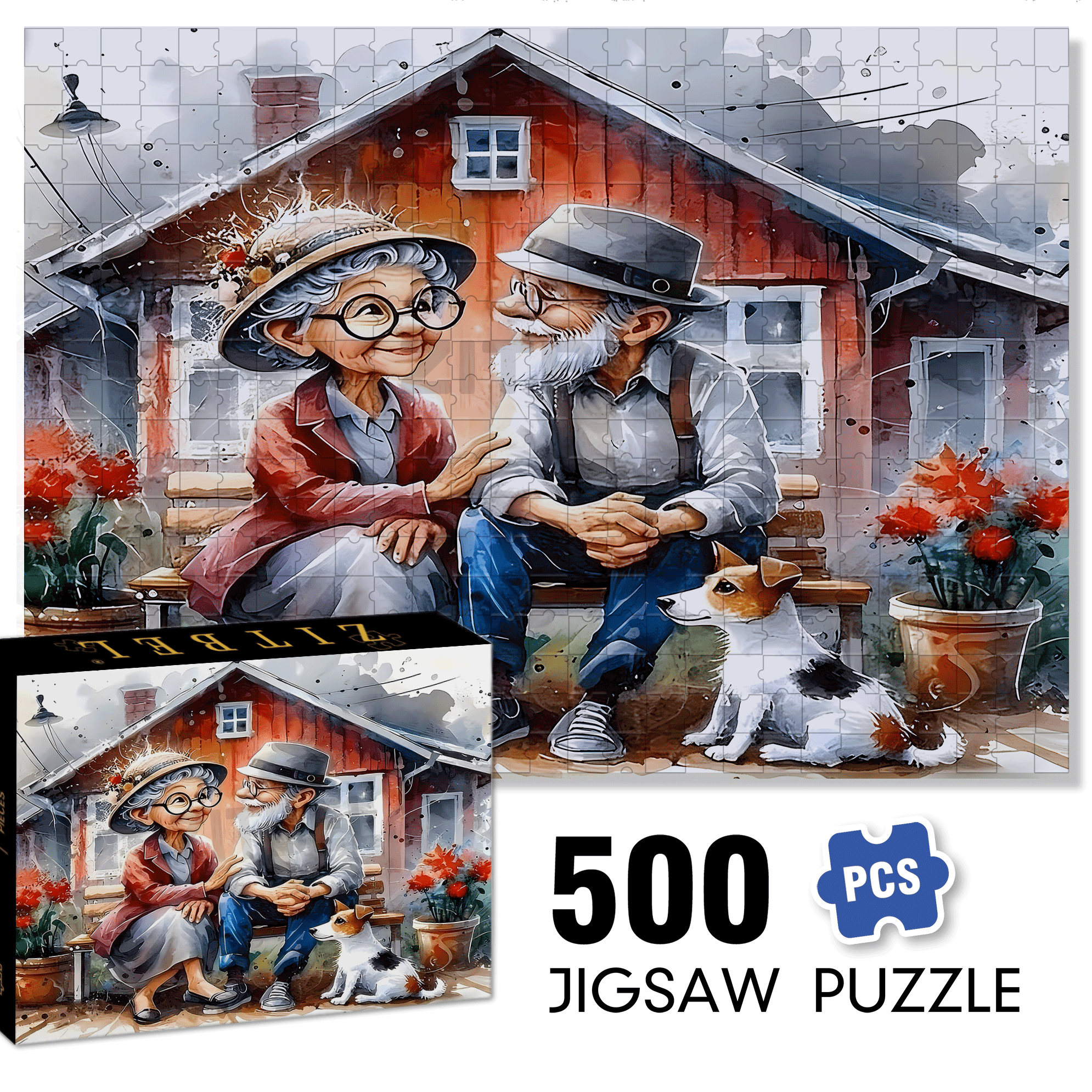 Affectionate 500pcs/1000pcs Jigsaw Puzzle, Scratch-Resistant, Interactive Family Game & Brain-Boosting DIY Decor, Perfect for Halloween, Christmas & New Year Gifts, Family Puzzle Game