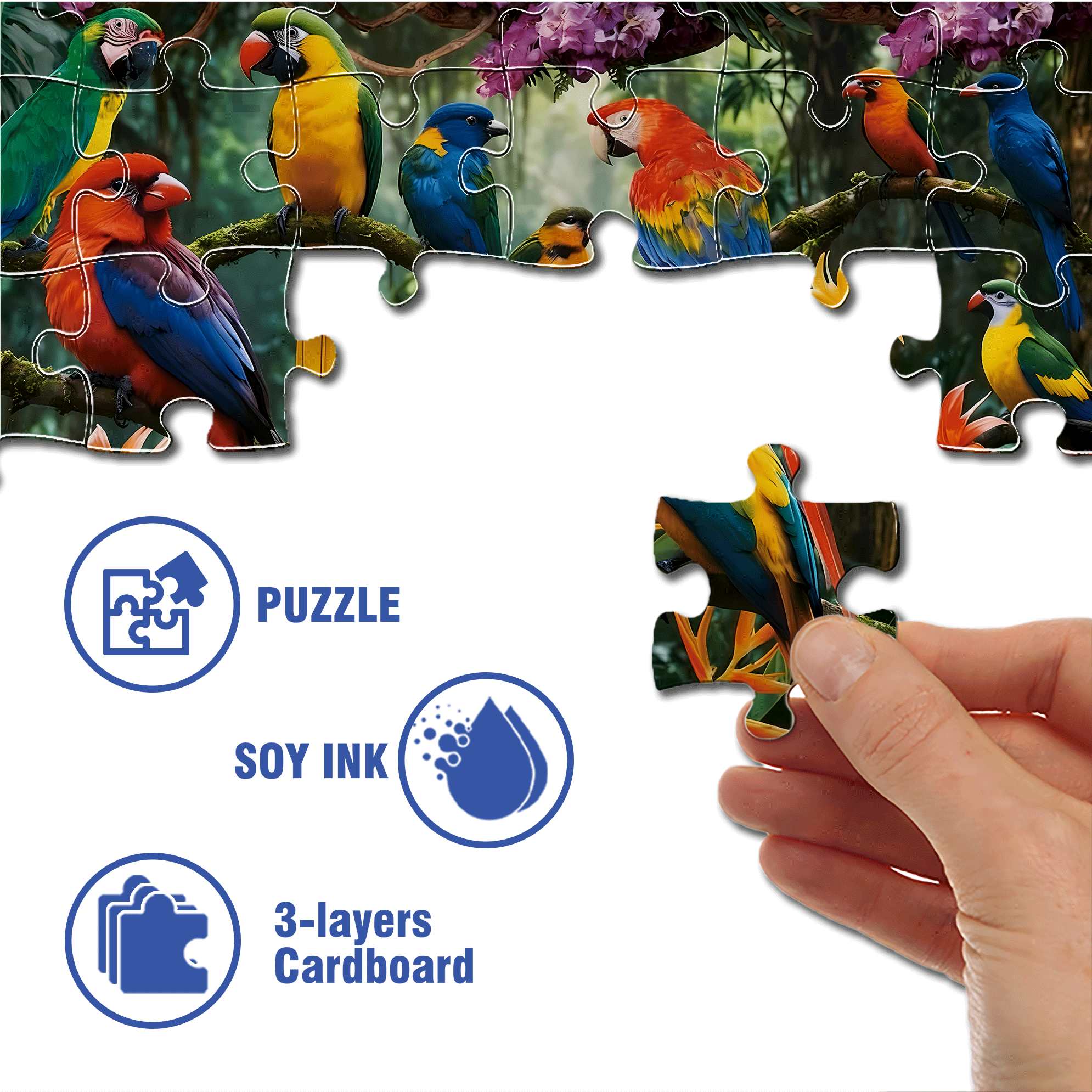 Amazon Rainforest 500pcs/1000pcs Jigsaw Puzzle, Scratch-Resistant, Interactive Family Game & Brain-Boosting DIY Decor, Perfect for Halloween, Christmas & New Year Gifts, Family Puzzle Game