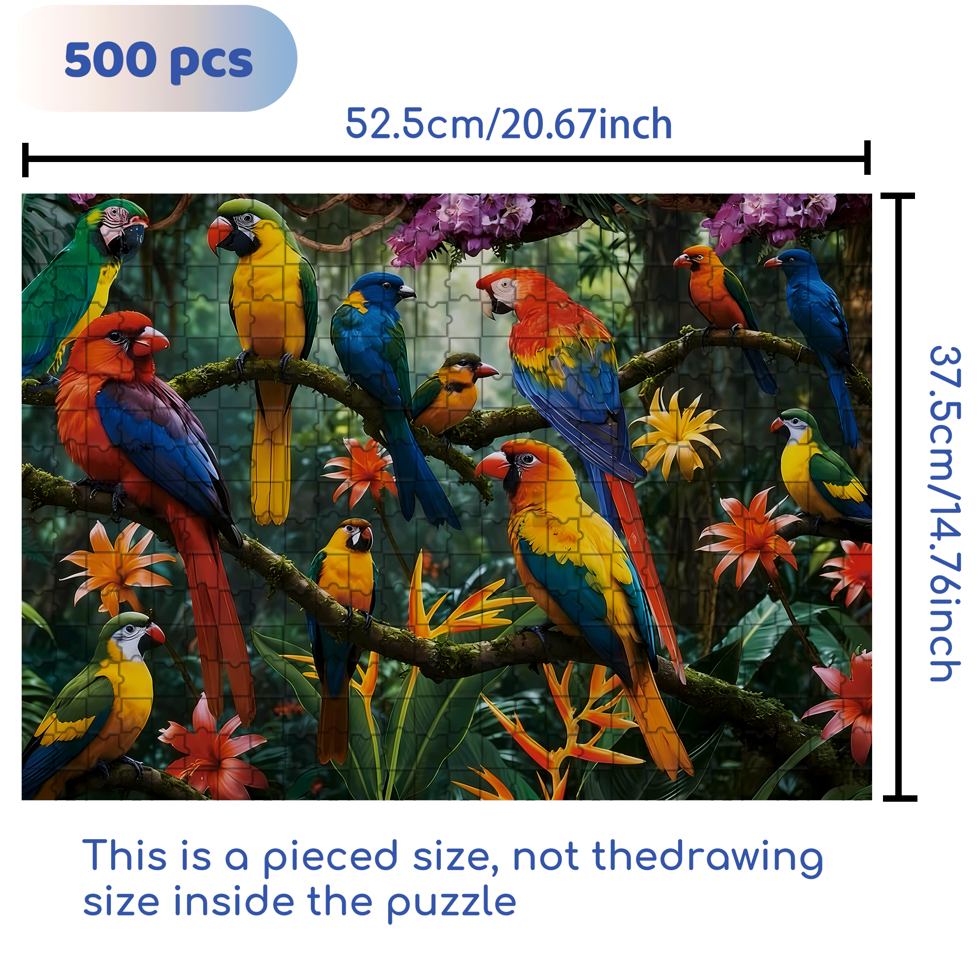 Amazon Rainforest 500pcs/1000pcs Jigsaw Puzzle, Scratch-Resistant, Interactive Family Game & Brain-Boosting DIY Decor, Perfect for Halloween, Christmas & New Year Gifts, Family Puzzle Game