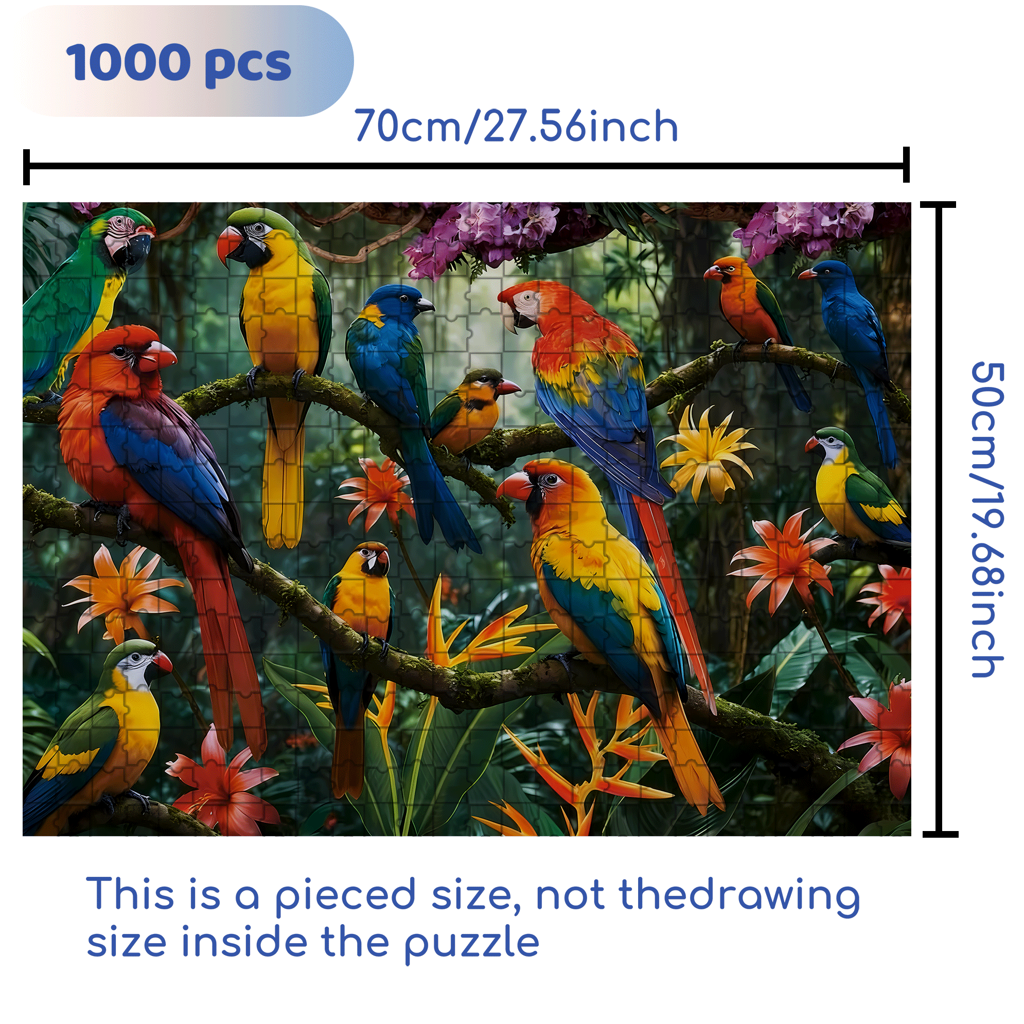 Amazon Rainforest 500pcs/1000pcs Jigsaw Puzzle, Scratch-Resistant, Interactive Family Game & Brain-Boosting DIY Decor, Perfect for Halloween, Christmas & New Year Gifts, Family Puzzle Game
