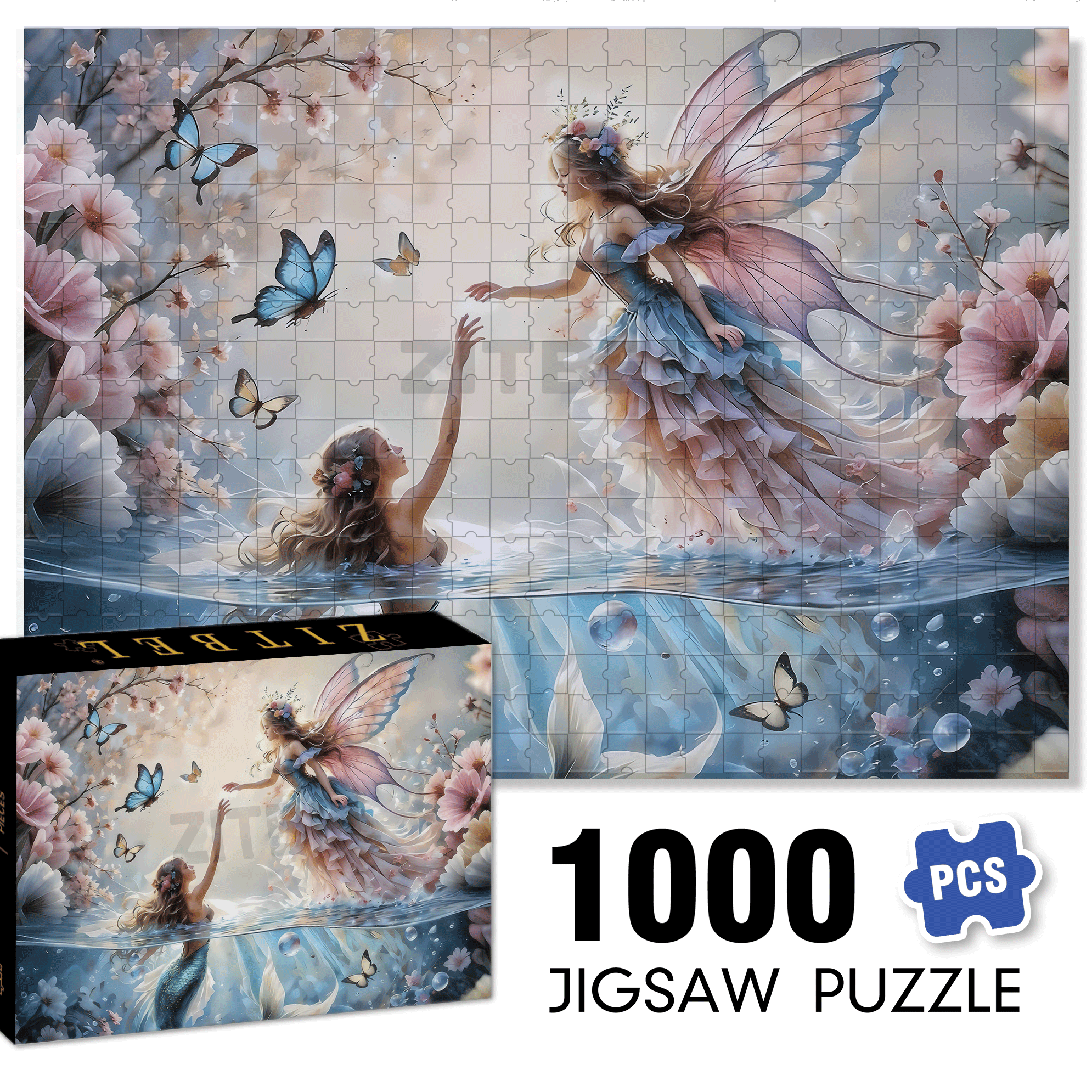 Birds & Fish 500pcs/1000pcs Jigsaw Puzzle, Scratch-Resistant, Interactive Family Game & Brain-Boosting DIY Decor, Perfect for Halloween, Christmas & New Year Gifts, Family Puzzle Game