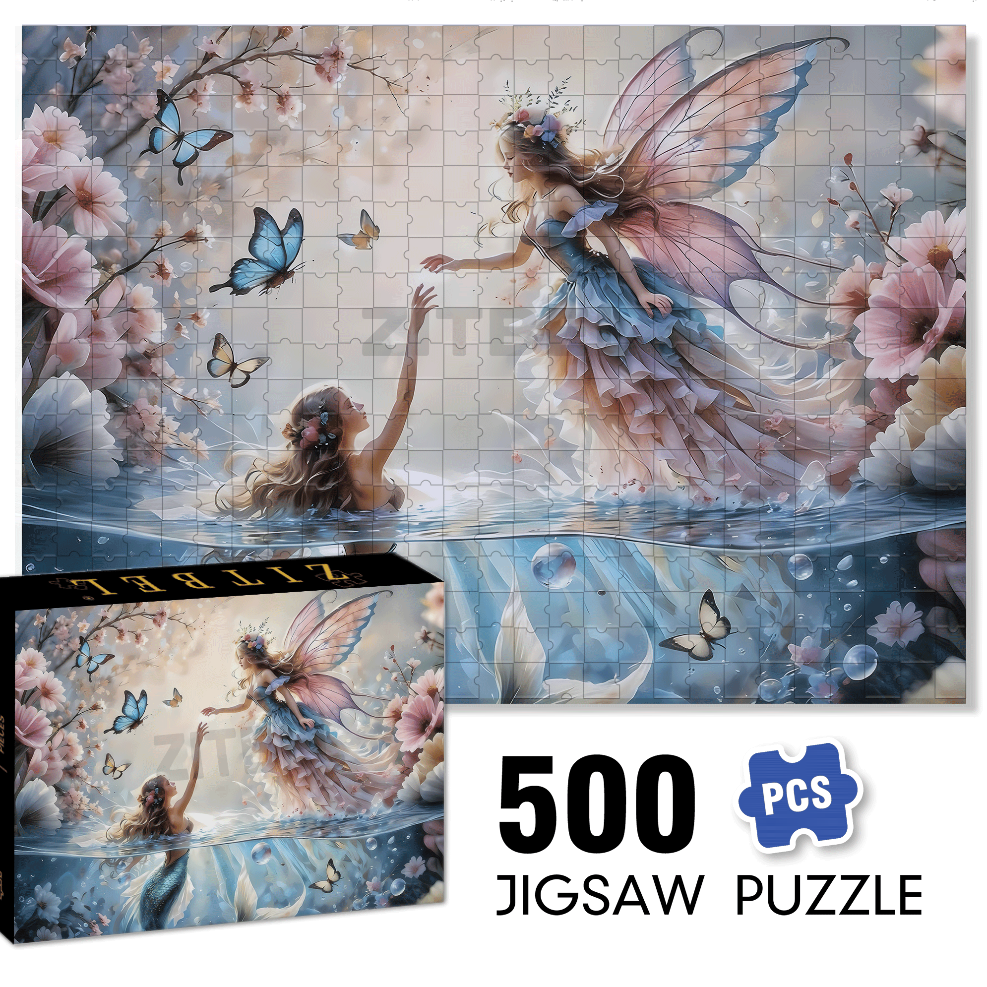 Birds & Fish 500pcs/1000pcs Jigsaw Puzzle, Scratch-Resistant, Interactive Family Game & Brain-Boosting DIY Decor, Perfect for Halloween, Christmas & New Year Gifts, Family Puzzle Game